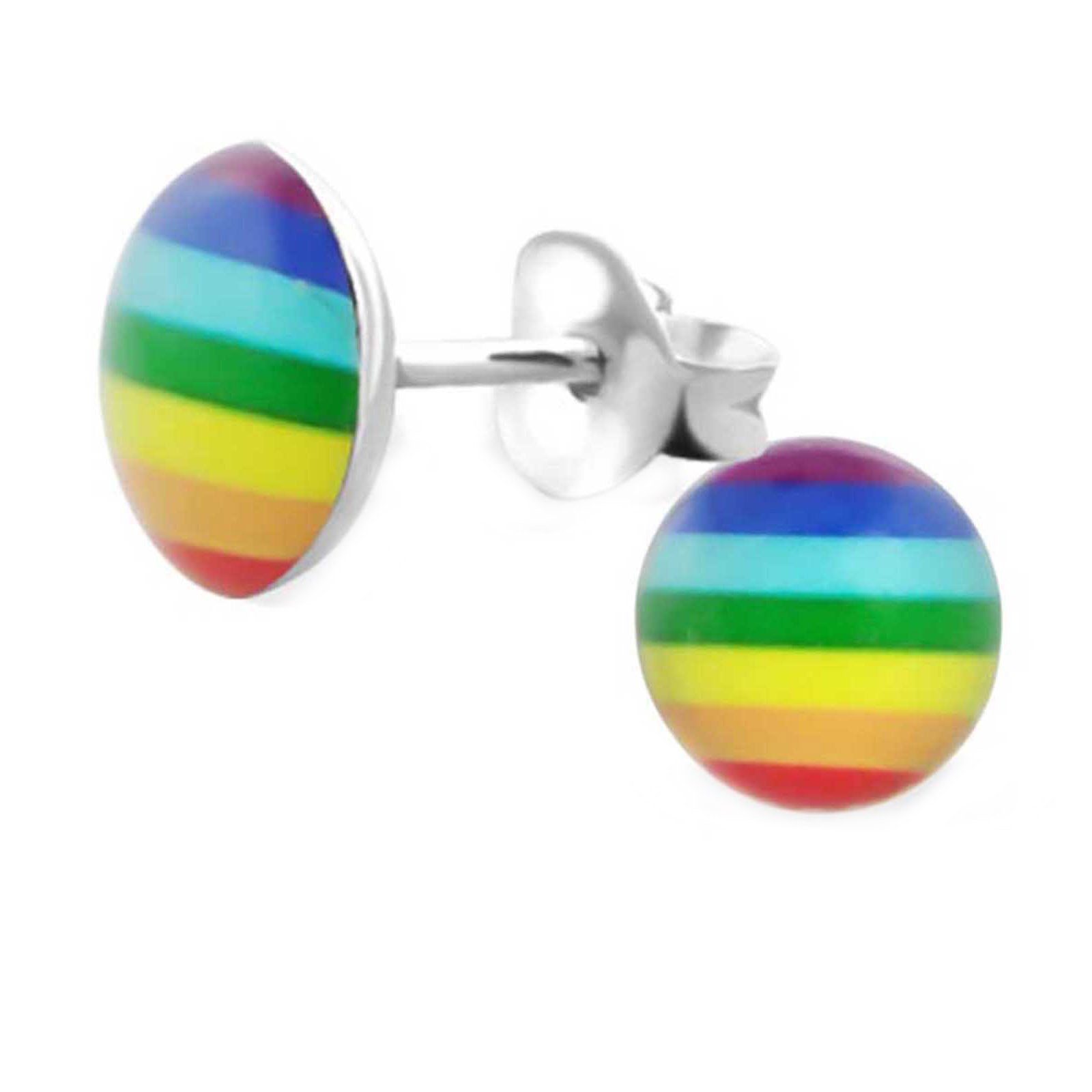 schmuck23 Paar Ohrstecker Ohrringe Regenbogen 925 Silber, Kinderohrringe