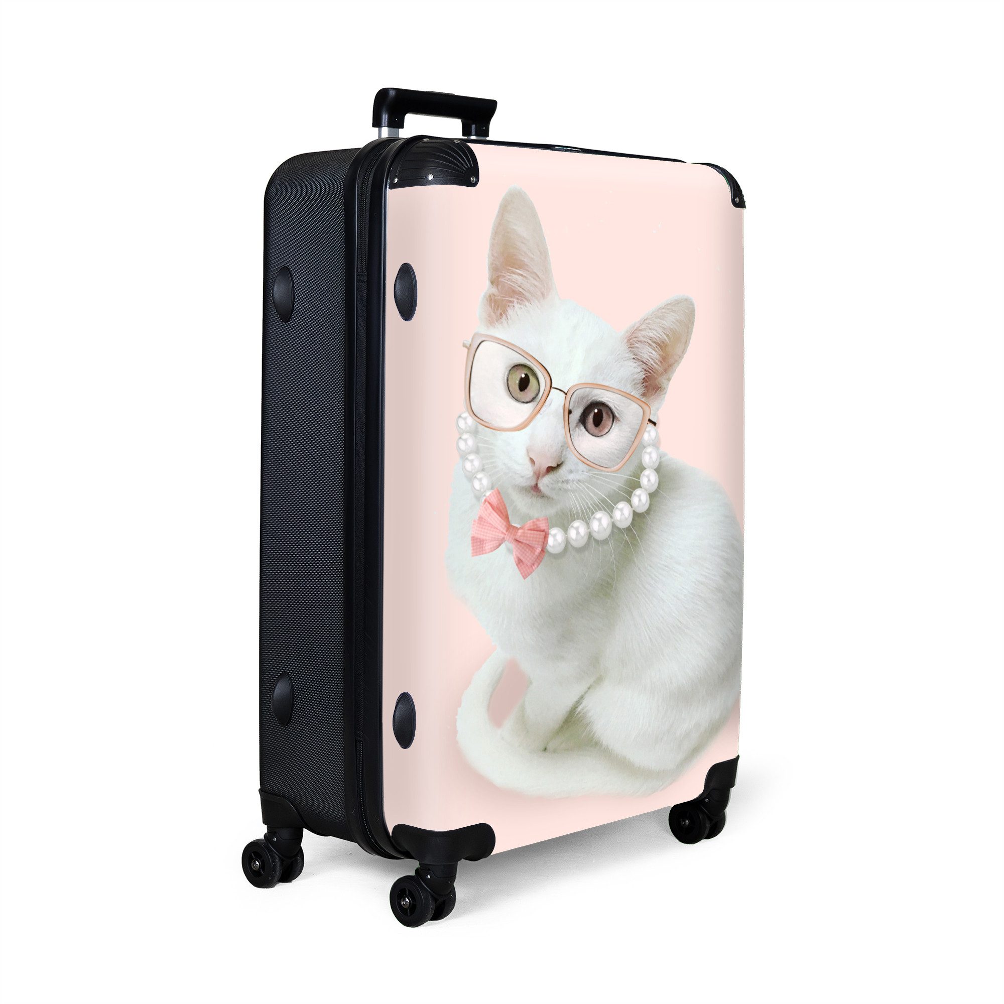 NoBoringSuitcases.com© Hartschalen-Trolley Katze - Perlen - günstig online kaufen