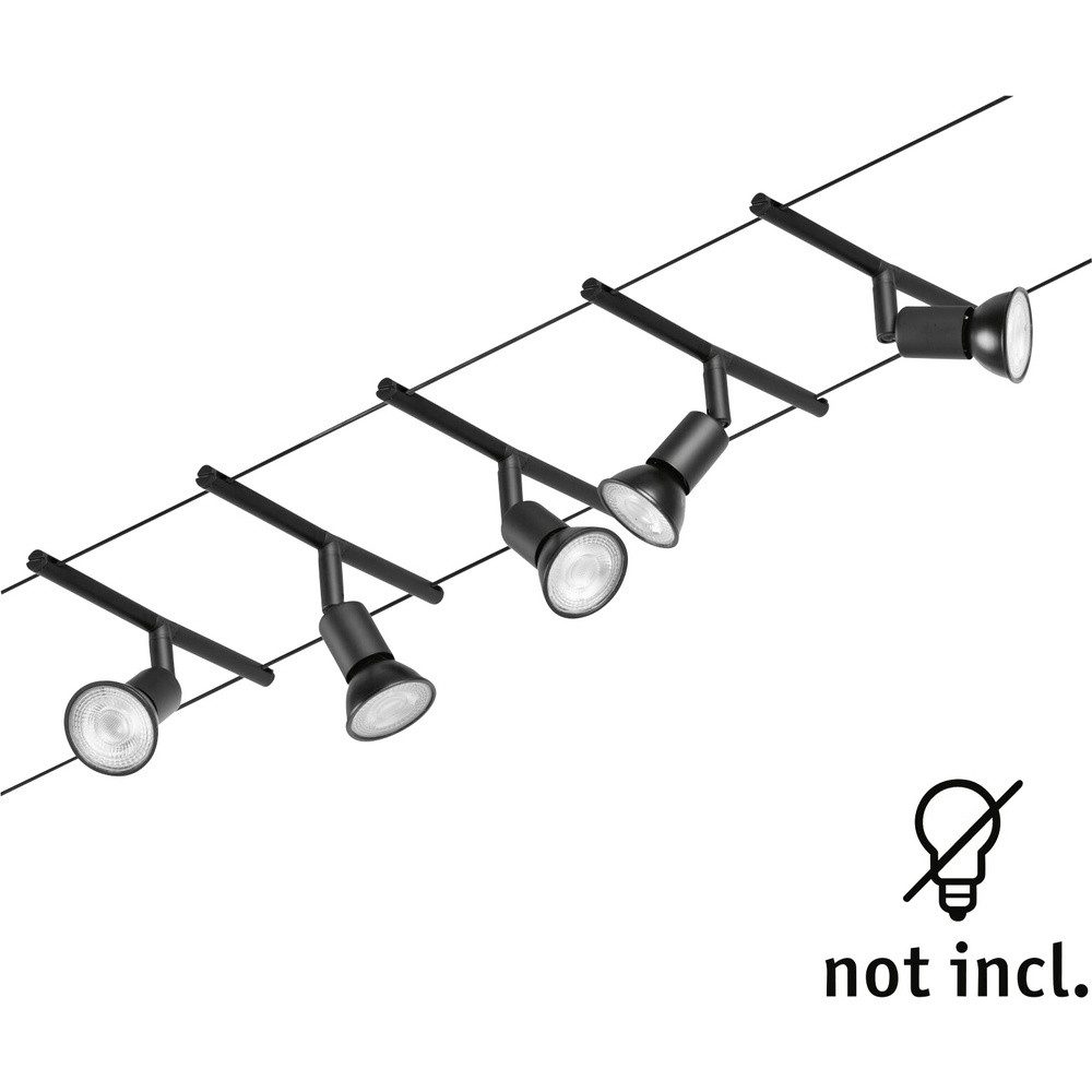Paulmann Deckenleuchte Paulmann 94446 Seil-Komplettsystem GU5.3 Schwarz (matt), Chrom