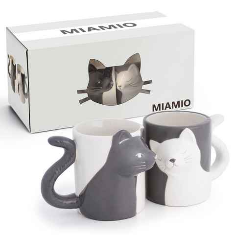 MiaMio Kaffeeservice Küssende Katzen Set 2 x 350ml
