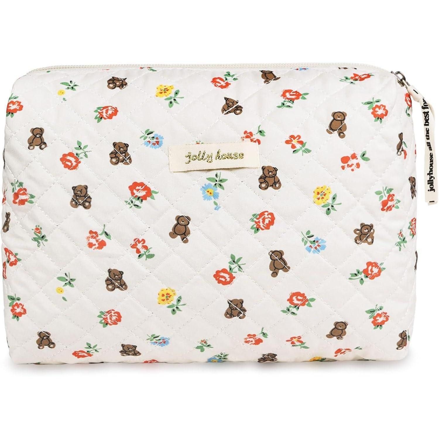 Kosmetiktasche Aucuu Reise Kosmetiktasche Damen Baumwolle Blumenmuster