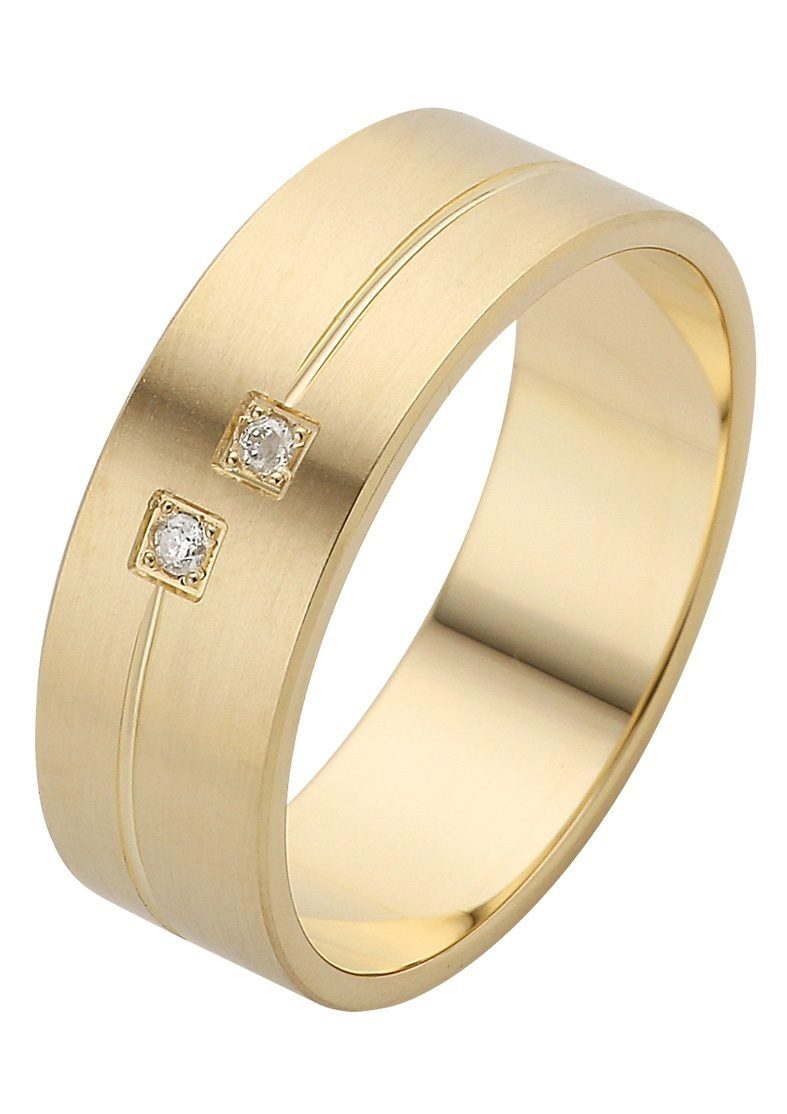 Firetti Trauring Schmuck Geschenk Gold 375 Hochzeit Ehering Trauring "LIEBE", Made in Germany, wahlweise mit oder ohne Brillanten