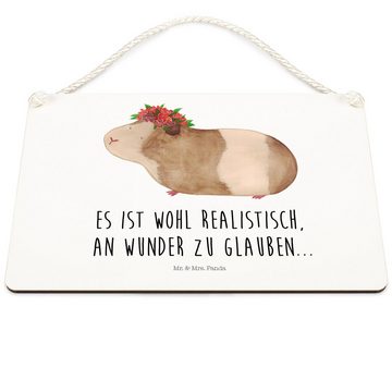 Mr. & Mrs. Panda Hinweisschild Meerschweinchen weise - Weiß - Geschenk, Schild, Meerie, Holzschild, (1 St)