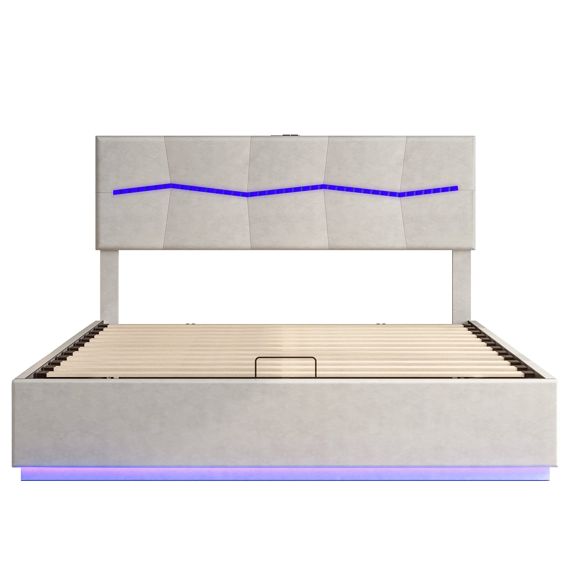 Furnishings Home Polsterbett Stauraumbett Doppelbett LED günstig online kaufen