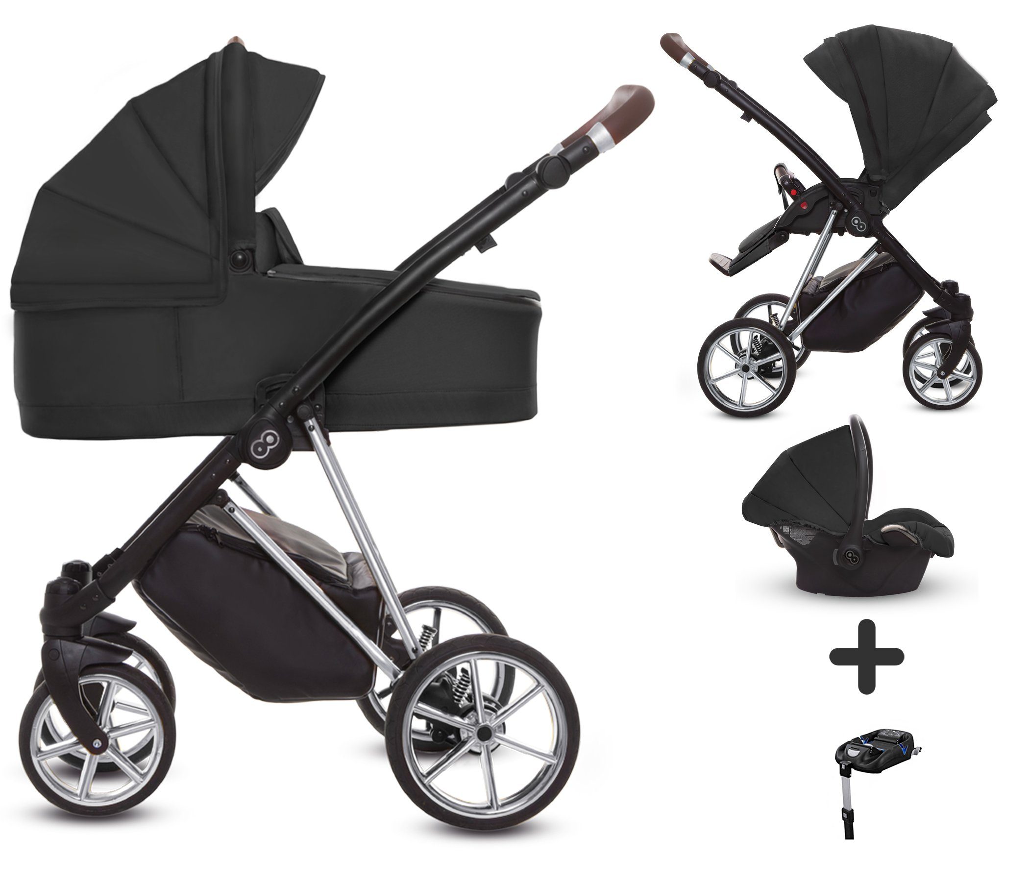 Kombi-Kinderwagen 4 in 1 Musse Ultra, Baby Buggy Babywanne Autositz Isofix Basis