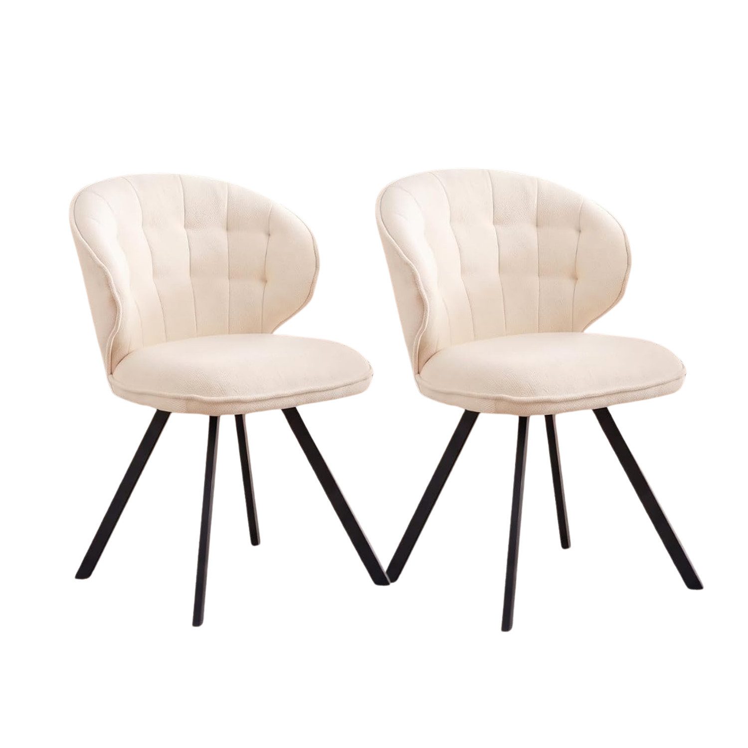 WAHSON OFFICE CHAIRS Esszimmerstuhl Moderne Esszimmerstühle 2er-Set, Chenille Bezug, Metallbeine