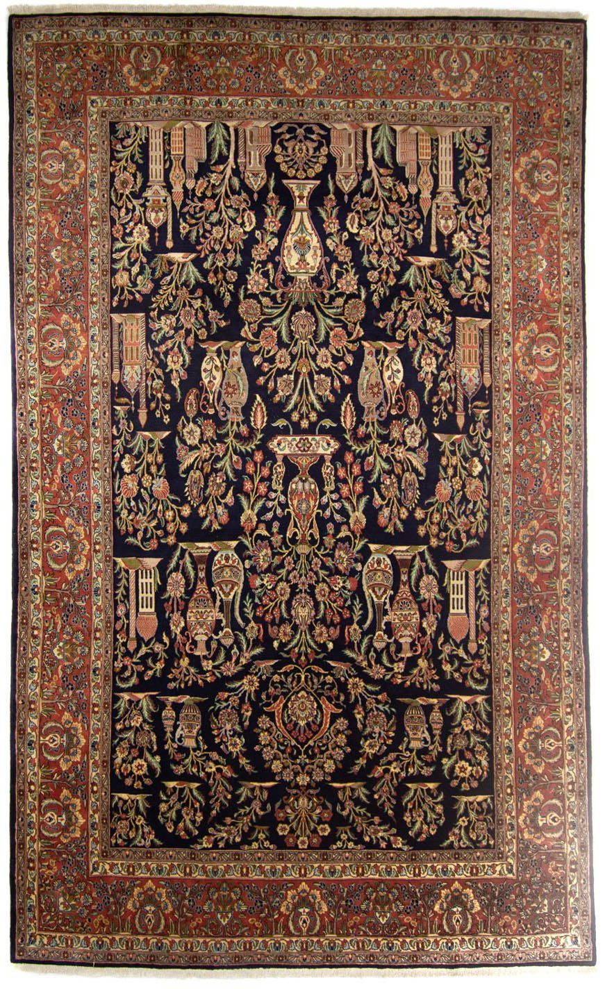 Wollteppich Keshan Figurativ Blu 252 x Höhe: 10 Unikat rechteckig, scuro mit 375 cm, Zertifikat morgenland, mm