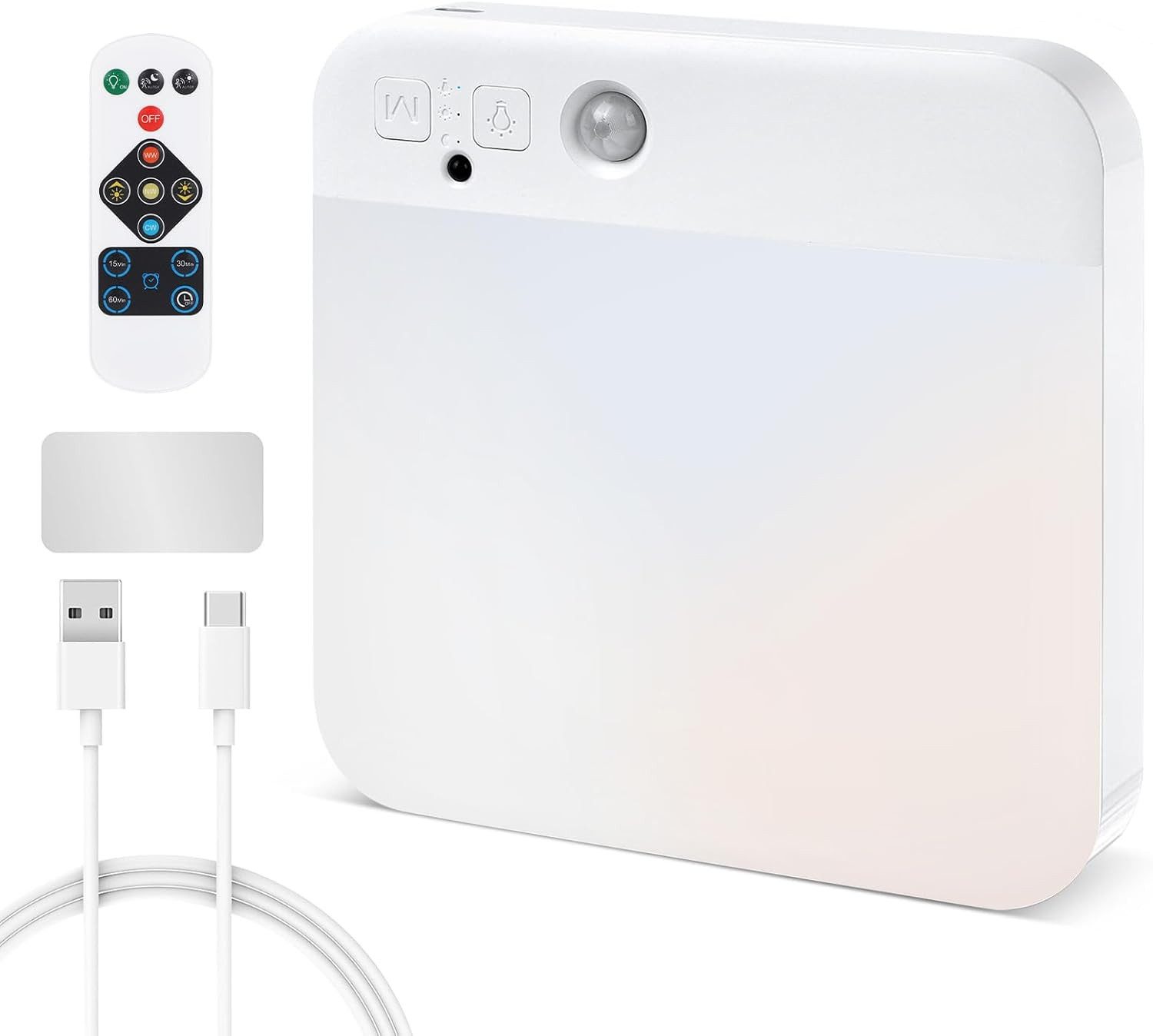 MUPOO Nachtlicht LED Deckenleuchte mit 3 Farben,Nachtlicht für Kinder, mit Fernbedienung,Bewegungsmelder,Batteriebetrieben