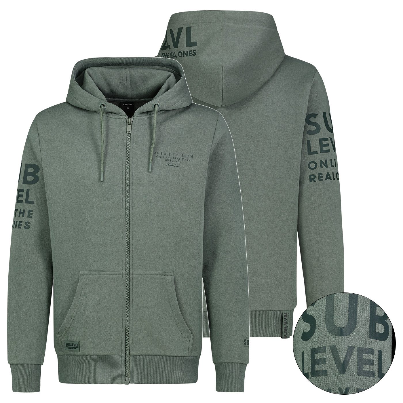 SUBLEVEL Sweatjacke Herren Sweat Jacke Hoodie Kapuzenpullover Übergangs Her günstig online kaufen