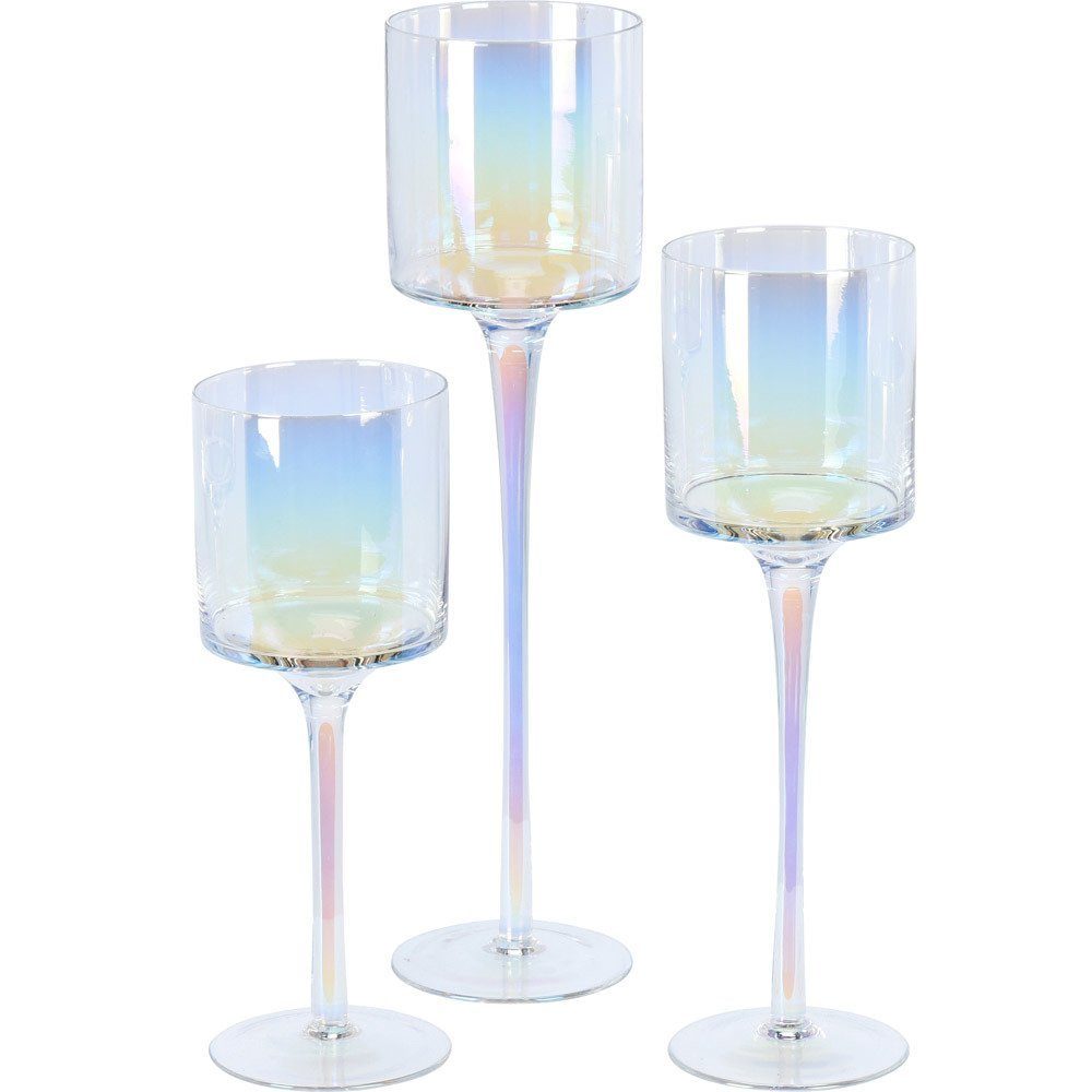 Home & styling collection Dekolicht Kerzenleuchter, Weiß, 3 Stück - Home Styling Collection, Leuchte mit Dekofunktion, ohne Leuchtmittel