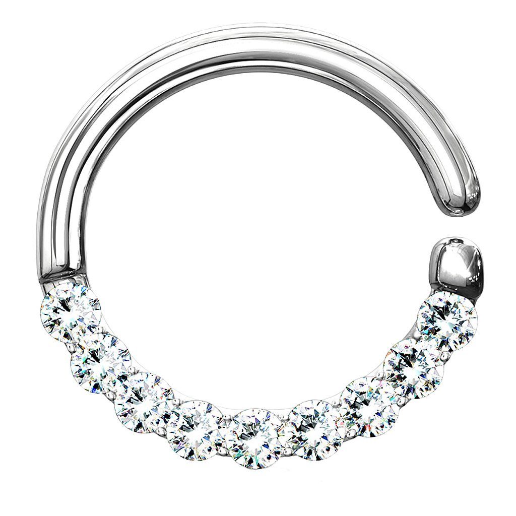 Taffstyle Nasenpiercing Piercing Ring Septum Intim Strass Kristallen, Tragus Helix Ohr Lippe