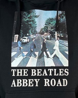 The Beatles Kapuzensweatshirt Beatles, Hoodie, "Abbey Road", Schwarz, Herren, Gots (Stück, 1-tlg., Stück) mit Frontprint