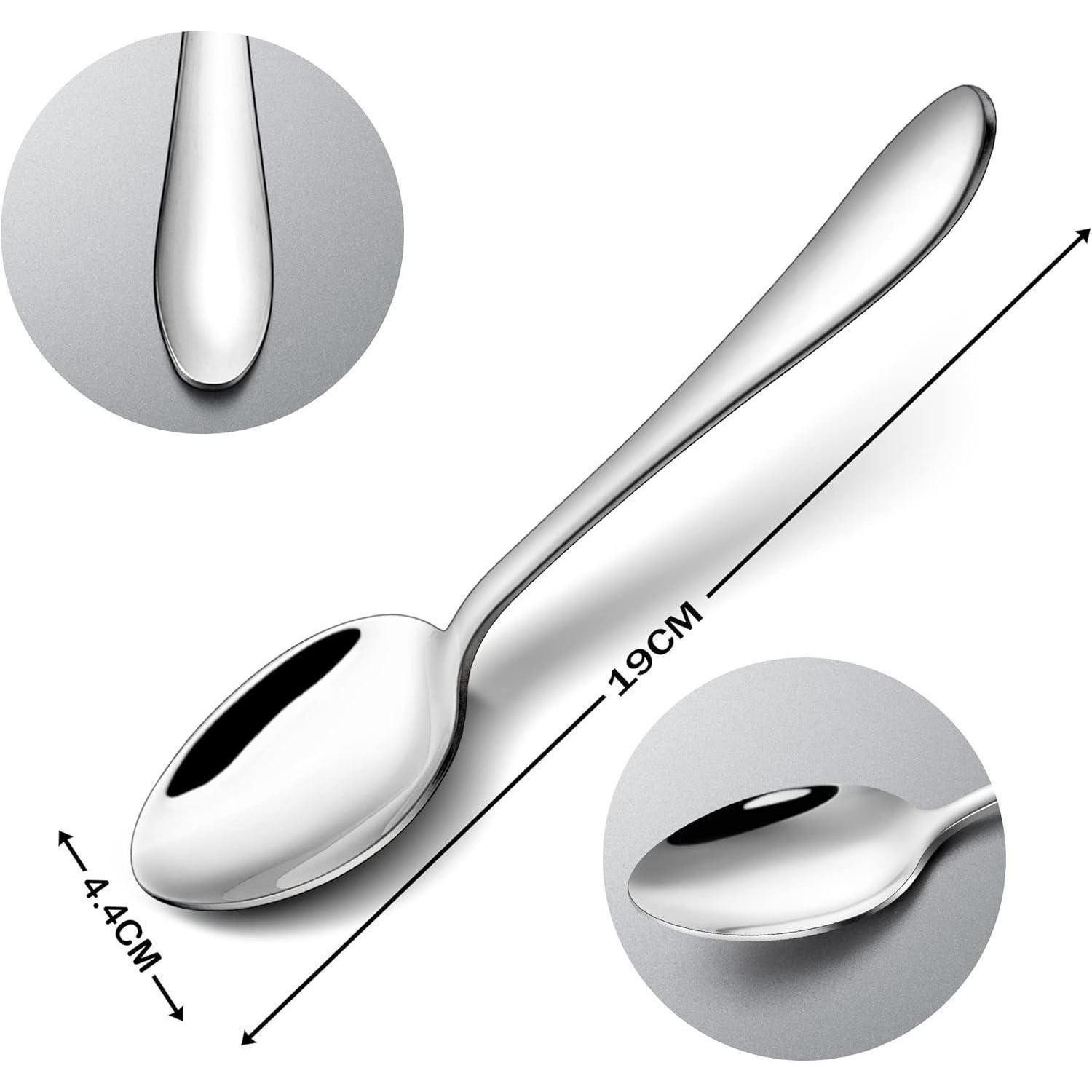 LuxusKollektion Esslöffel Esslöffel Set 12 Stück Edelstahl 19cm Klassisch Griff