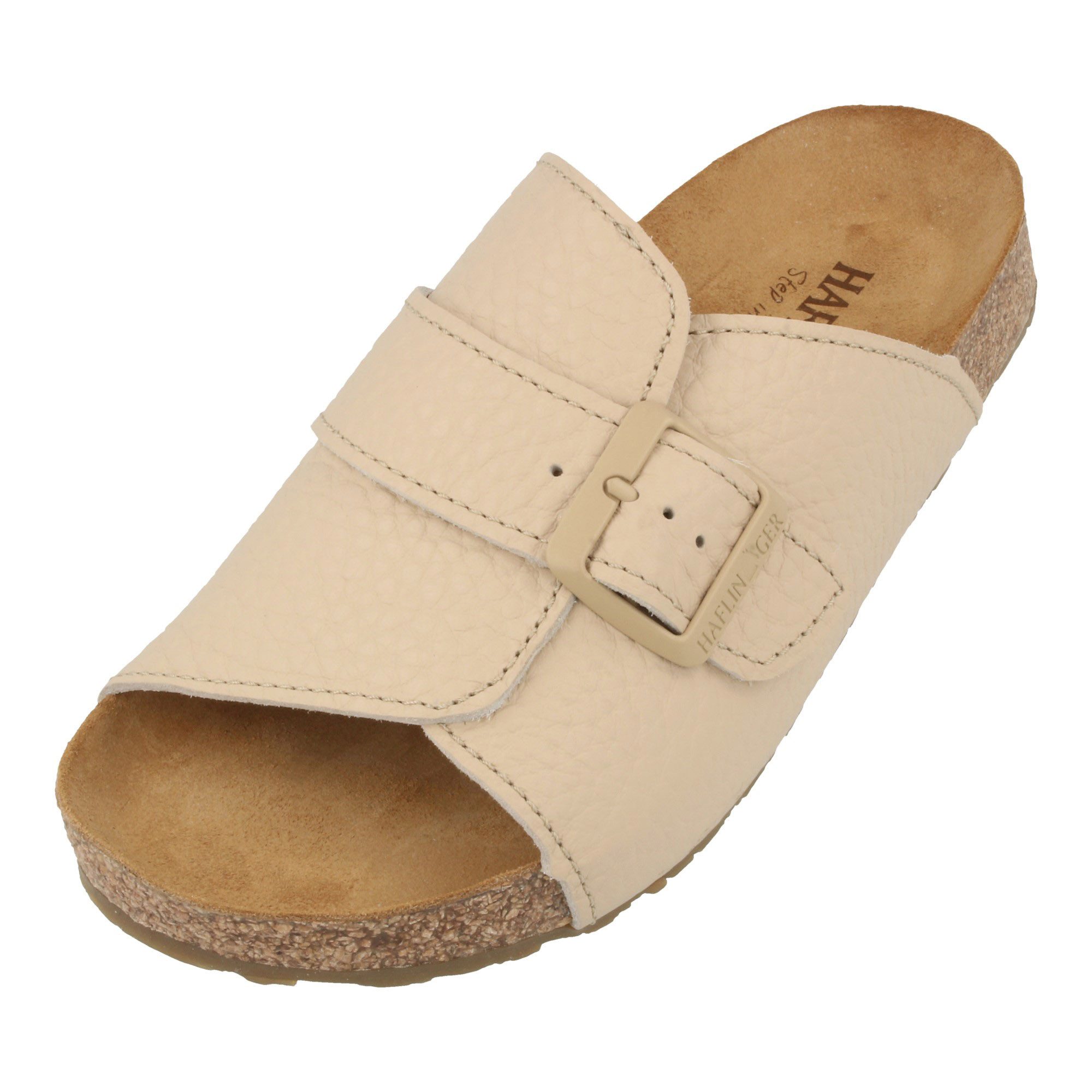 Bio Lotti Lederpantolette aus Veloursleder Unisex Hausschuh