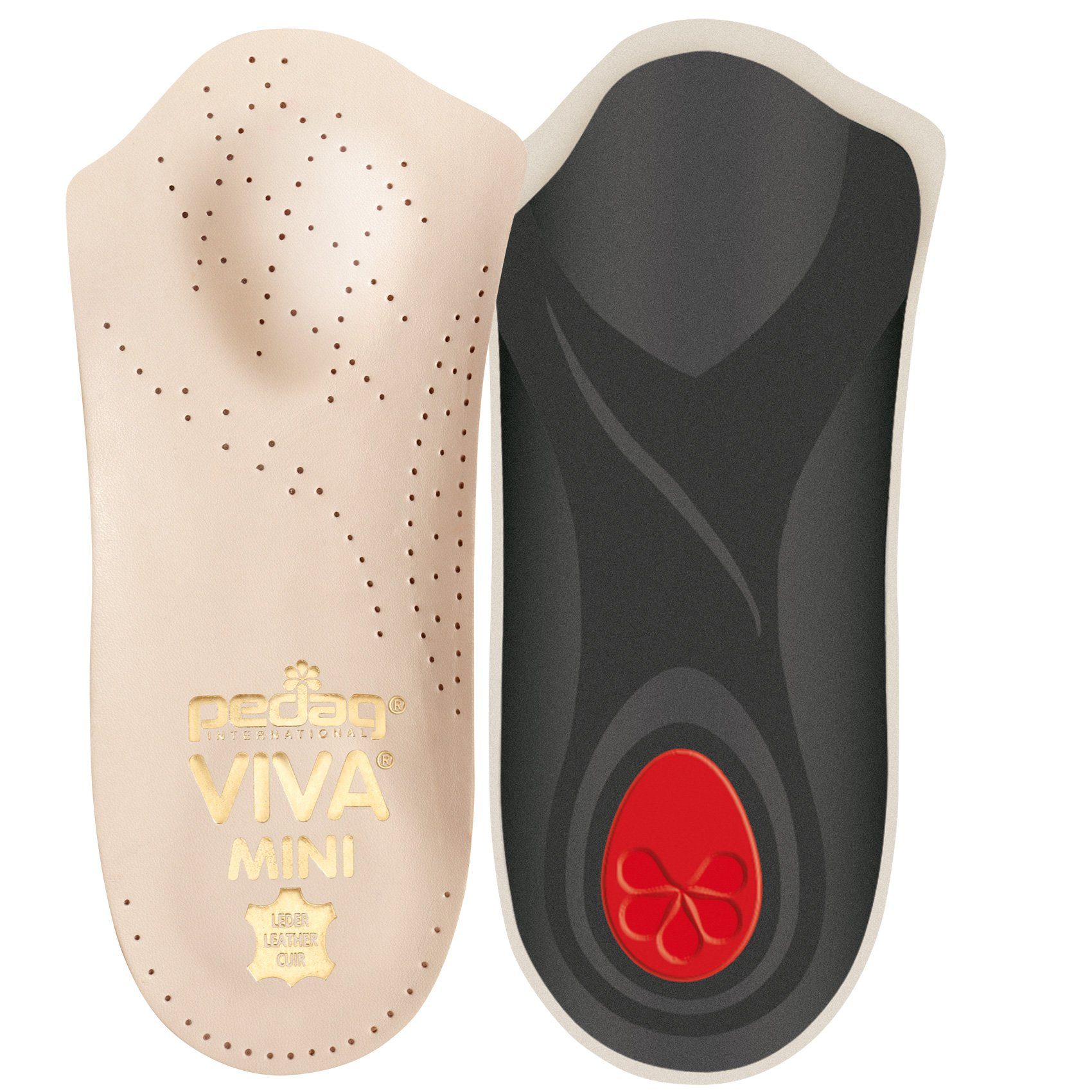 Pedag Einlegesohlen pedag Viva Mini Extra leichtes Kurz-Fußbett aus Leder Gr.35-47, Kurz-Fussbett