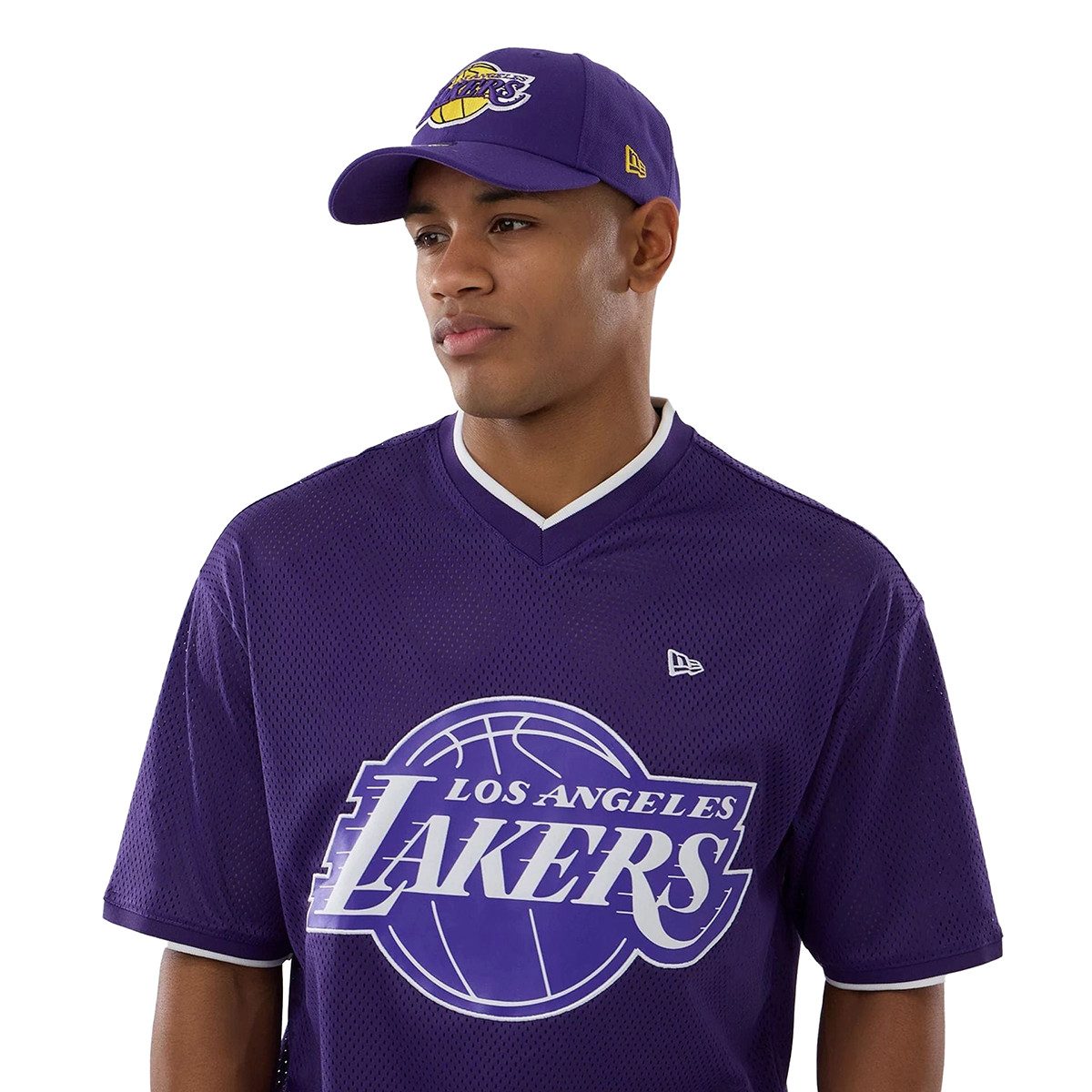 New Era T-Shirt Mesh Oversized NBA Los Angeles Lakers Logo
