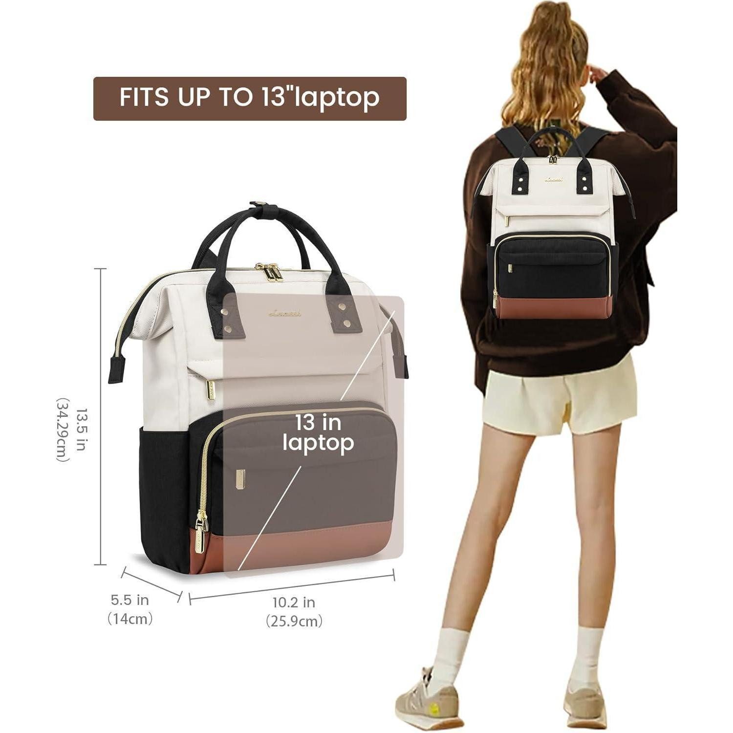 LuxusKollektion Cityrucksack Rucksack Damen 17.3 Zoll Laptop Schulrucksack Mädchen Wasserdicht Uni