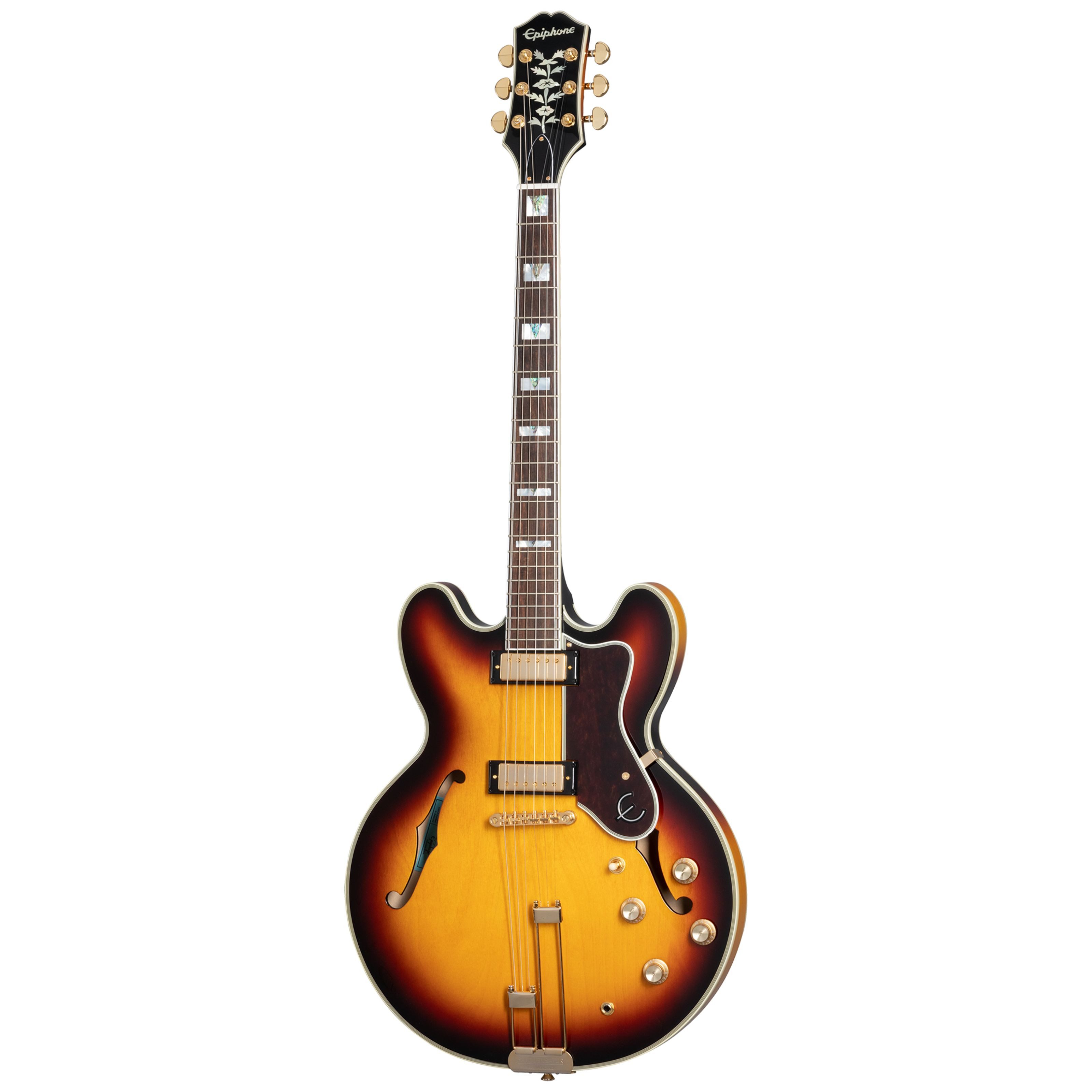 Epiphone Halbakustik-Gitarre, Halb-Akustik Gitarren, Semi Hollow-Modelle, Sheraton Vintage Sunburst - Halbakustik Gitarre
