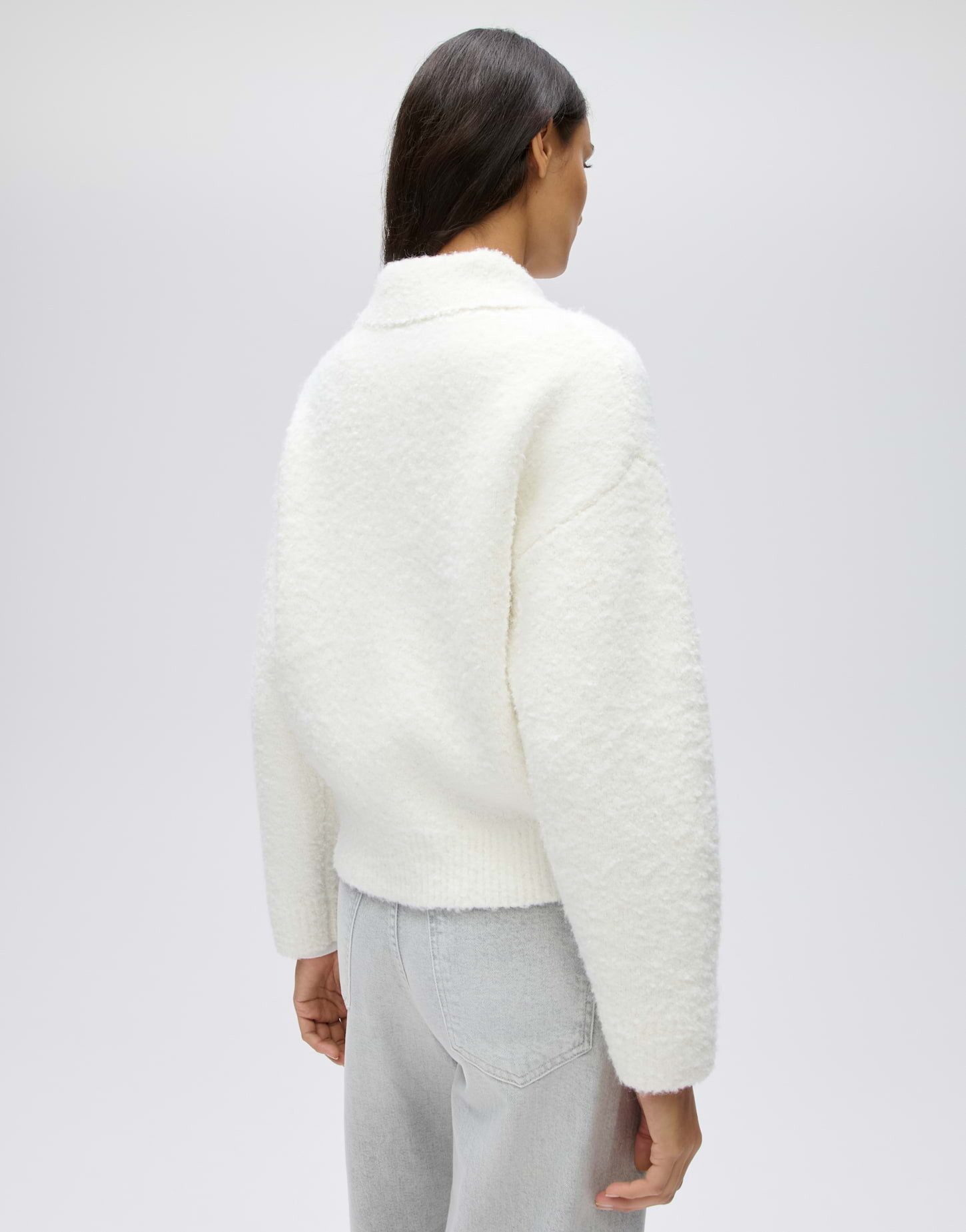 OPUS Strickjacke Domira aus Strick mit 3D-Struktur Leicht verkürzte O-Silhouette mit Polokragen und 3D-Struktur – Bild 3 von 5