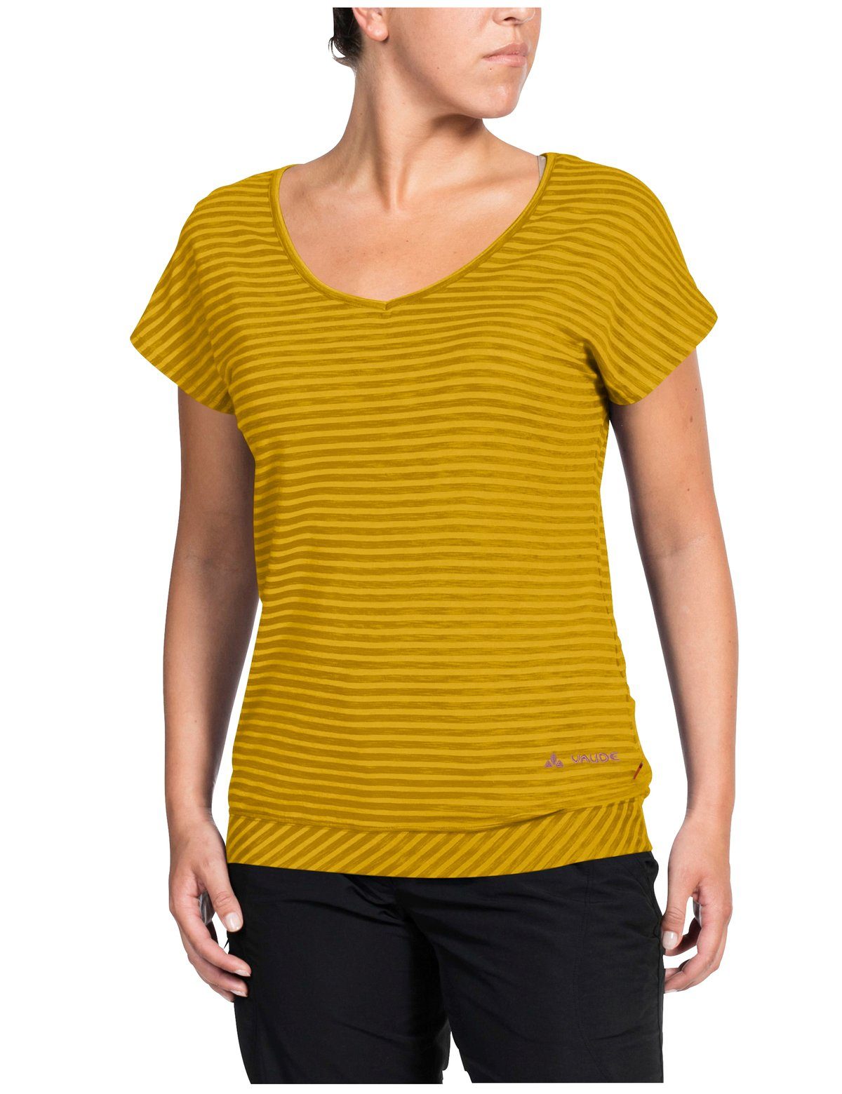 Sport Sportshirts VAUDE T-Shirt Women's Skomer T-Shirt II (1-tlg) Grüner Knopf