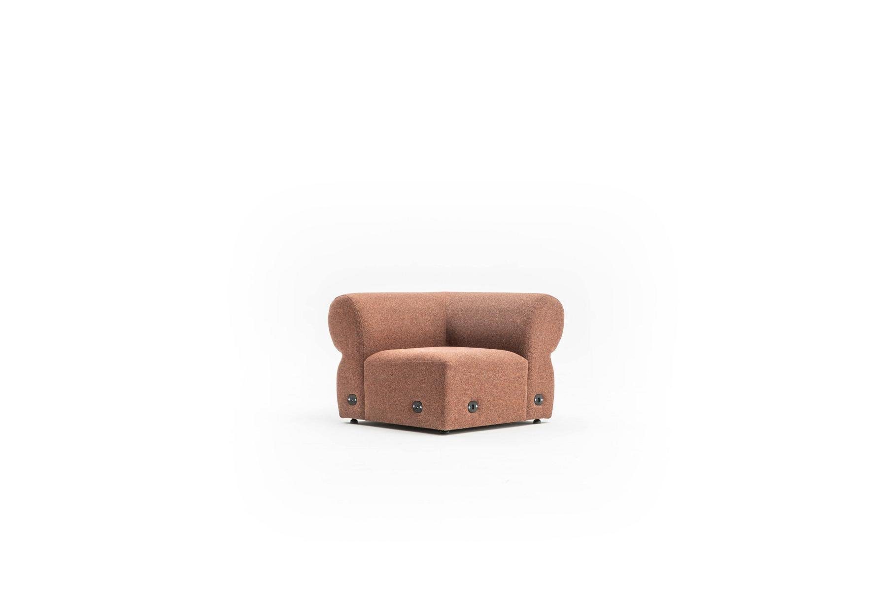 Polster 3-Sitzer Design Teile, Modernes Europe Dreisitzer JVmoebel Made Luxus Brauner Sofa in Couch, 2
