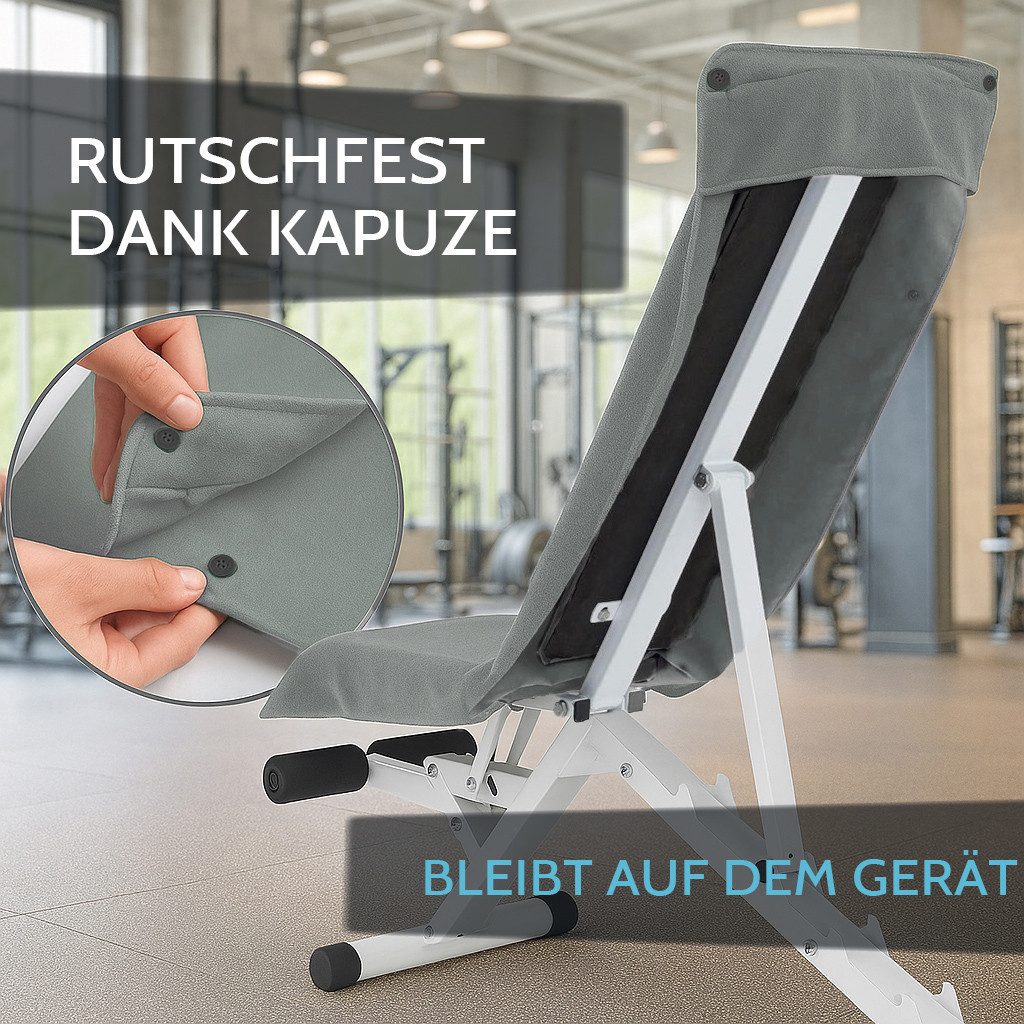 AGILE NOW Sporthandtuch Magnet Fitness-Handtuch aus Mikrofaser, Rutschfest & Schnelltrocknend, Mit Reißverschlusstaschen & Kapuze