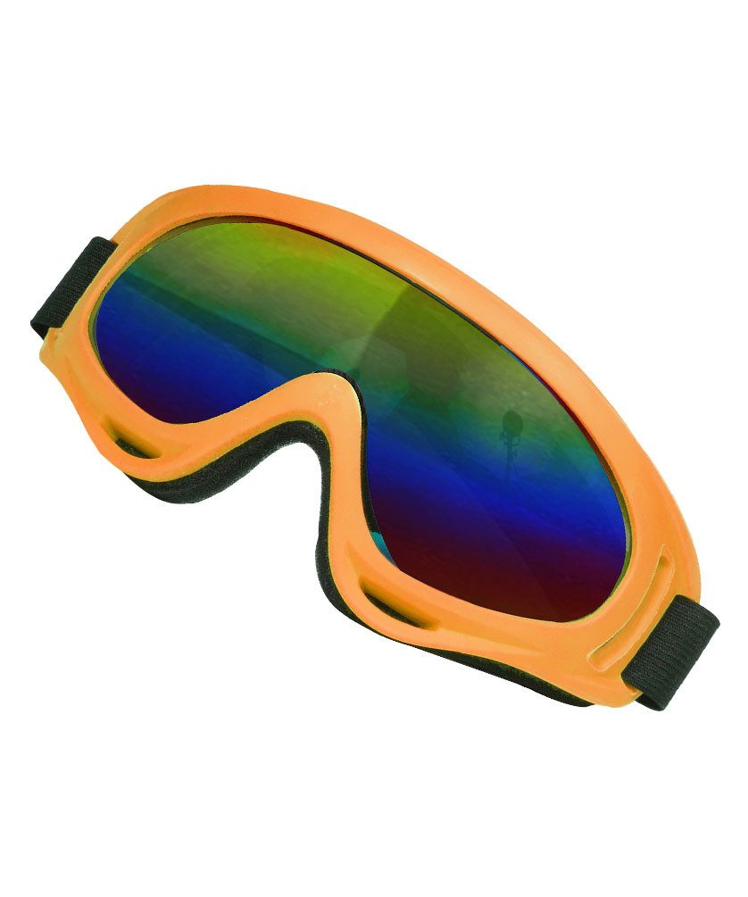Karneval-Klamotten Kostüm Ski Brille neon orange Skifahrer 80er Jahre Party, Skibrille Damen Herren Karneval Ski-Held Show Disco Winter Motto Party