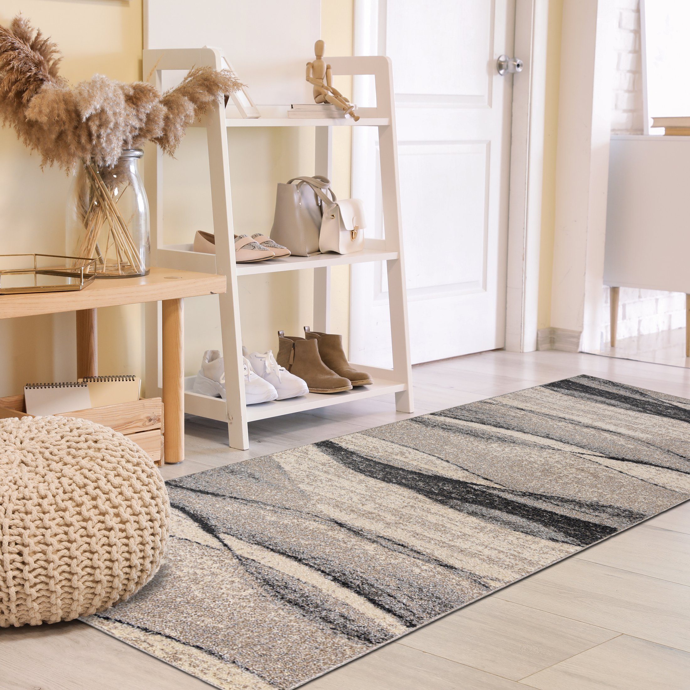 Mazovia Läufer Läufer Flurläufer Modern für Vorzimmer, Küche - Beige, 80 x 100 cm, Kurzflor, Meterware, Höhe 10 mm