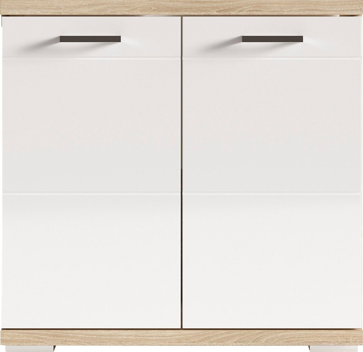 byLIVING Waschbeckenunterschrank Nebraska Breite 60 cm, mit Hochglanzlackierung und verchromten Metallgriffen