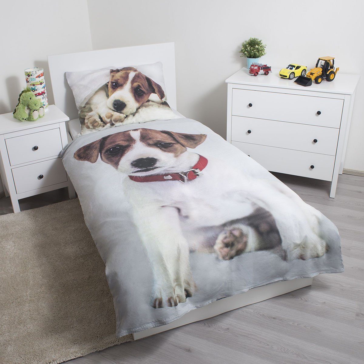 Jerry Fabrics Kinderbettwäsche Bettwäsche Bettbezug Hundewelpe günstig online kaufen