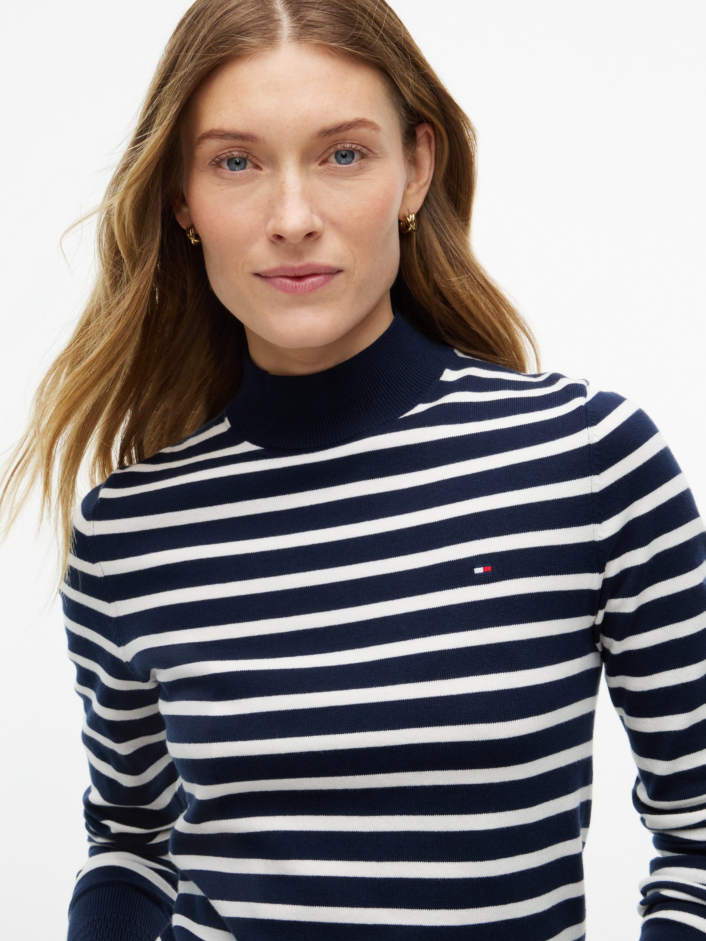 Tommy Hilfiger Strickpullover COTTON JERSEY SLIM MK-NK SWT Baumwollmischung, slim fit