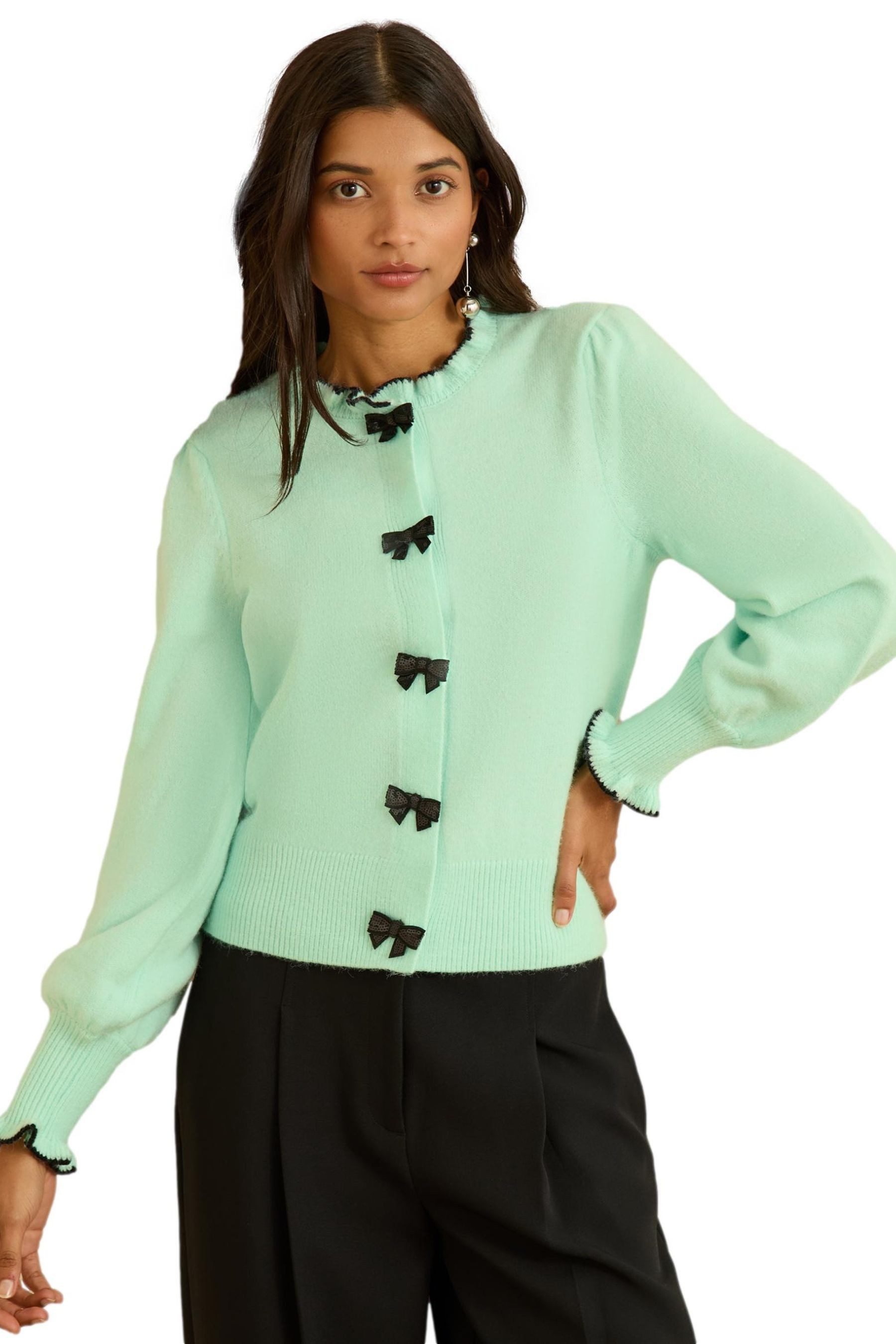 Strickjacke Love & Roses Strickpullover mit Schleifendetail