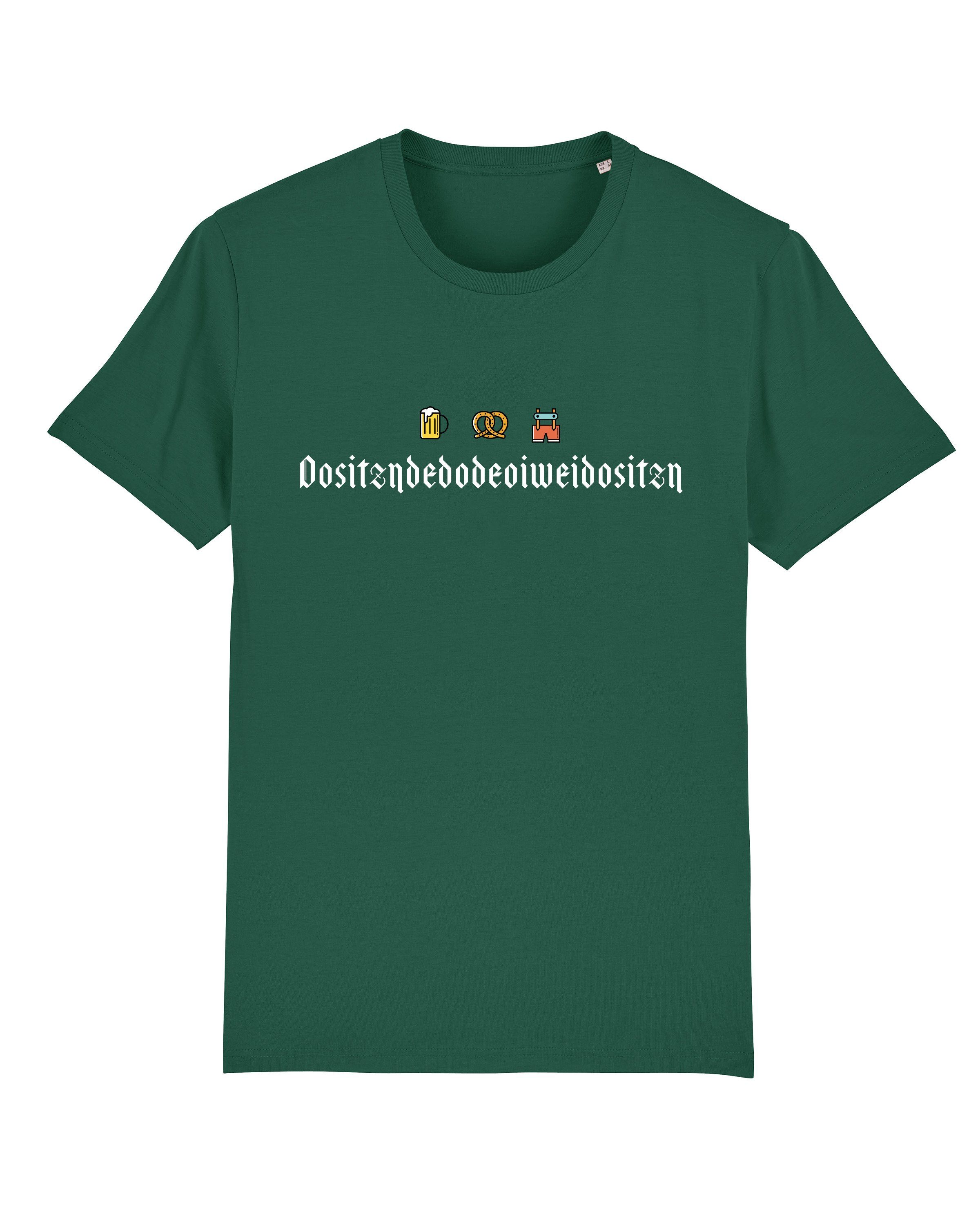 flaschengrün Print-Shirt Apparel Dositzndedodeoiweidositzn (1-tlg) wat?