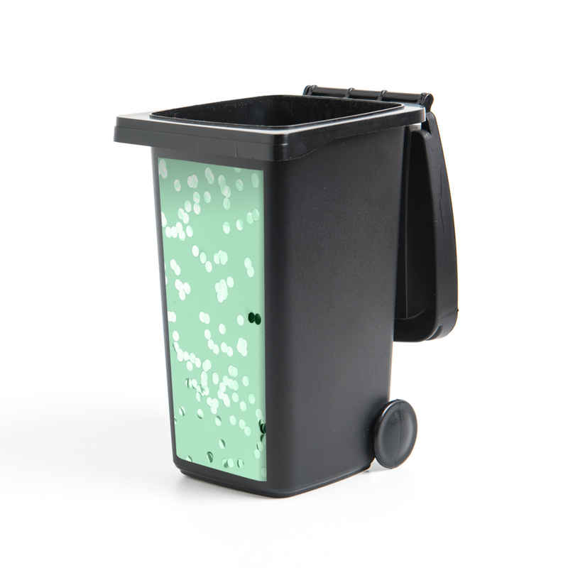 MuchoWow Wandsticker Mintgrünes Konfetti (1 St), Mülleimer-aufkleber, Mülltonne, Sticker, Container, Abfalbehälter