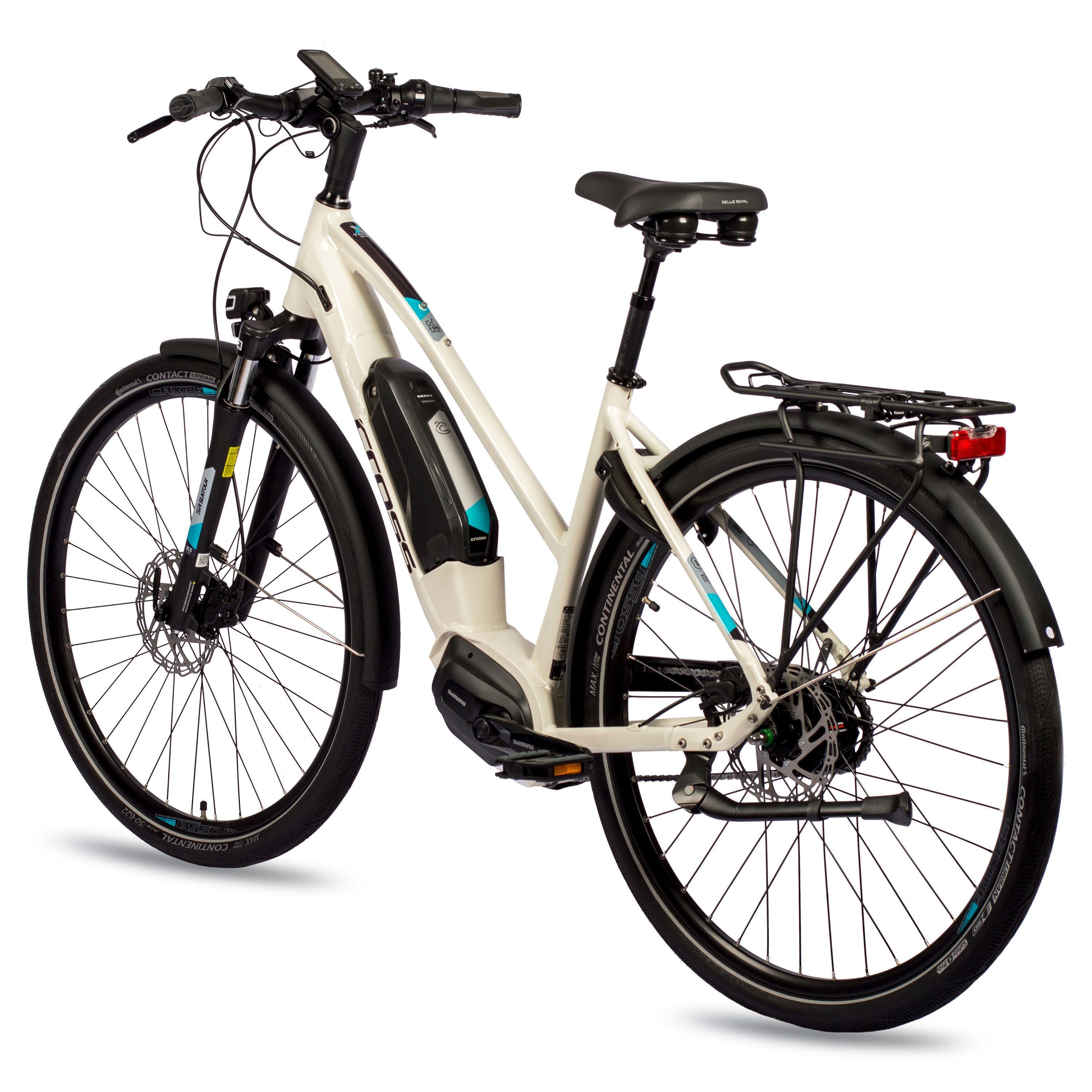 Airtracks E-Bike Cityrad 28 Zoll E-Bike Damen City Fahrrad X-Tron SR2 SHIMANO STеPS E5000 418Wh, 5 Gang, Nabenschaltung, Mittelmotor, 418 Wh, 5 GANG Shimano NEXUS INTER - 48cm 53cm