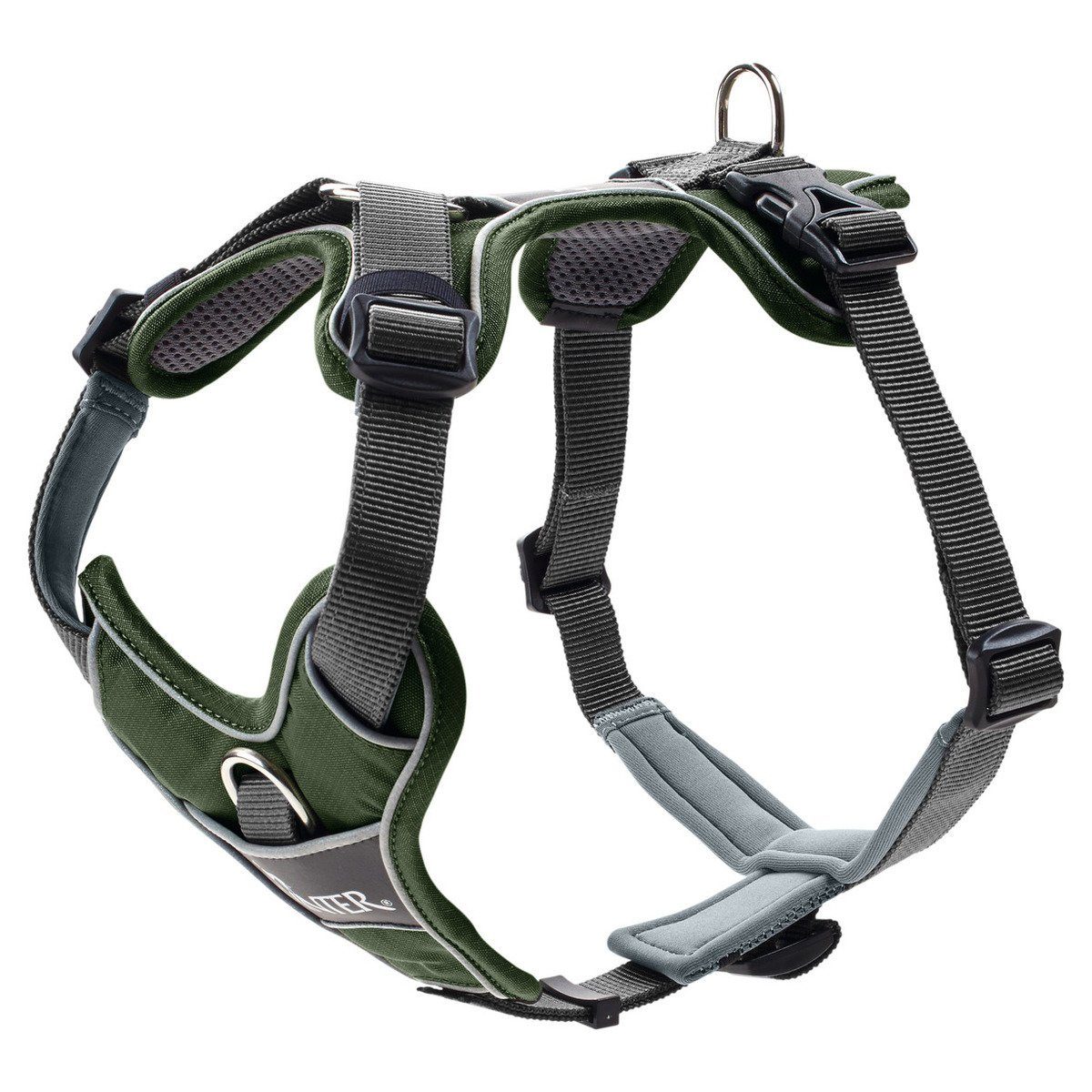 Hunter Tierbedarf Hunde-Geschirr Geschirr Divo grün/grau günstig online kaufen