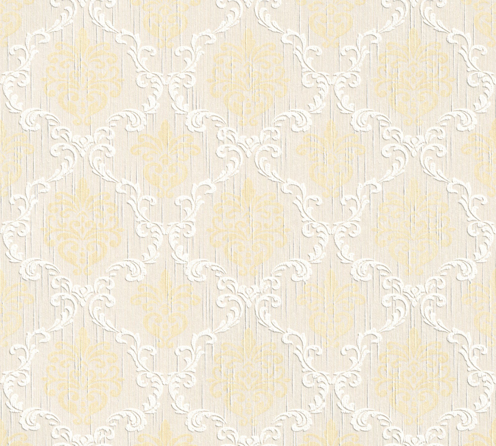 samtig, Barock, creme/gold/beige Tessuto, Paper Création Textiltapete Barock Tapete Architects A.S.