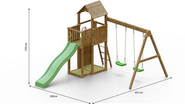 FUNGOO Spielturm Boomer3, mit Schaukel & Rutsche