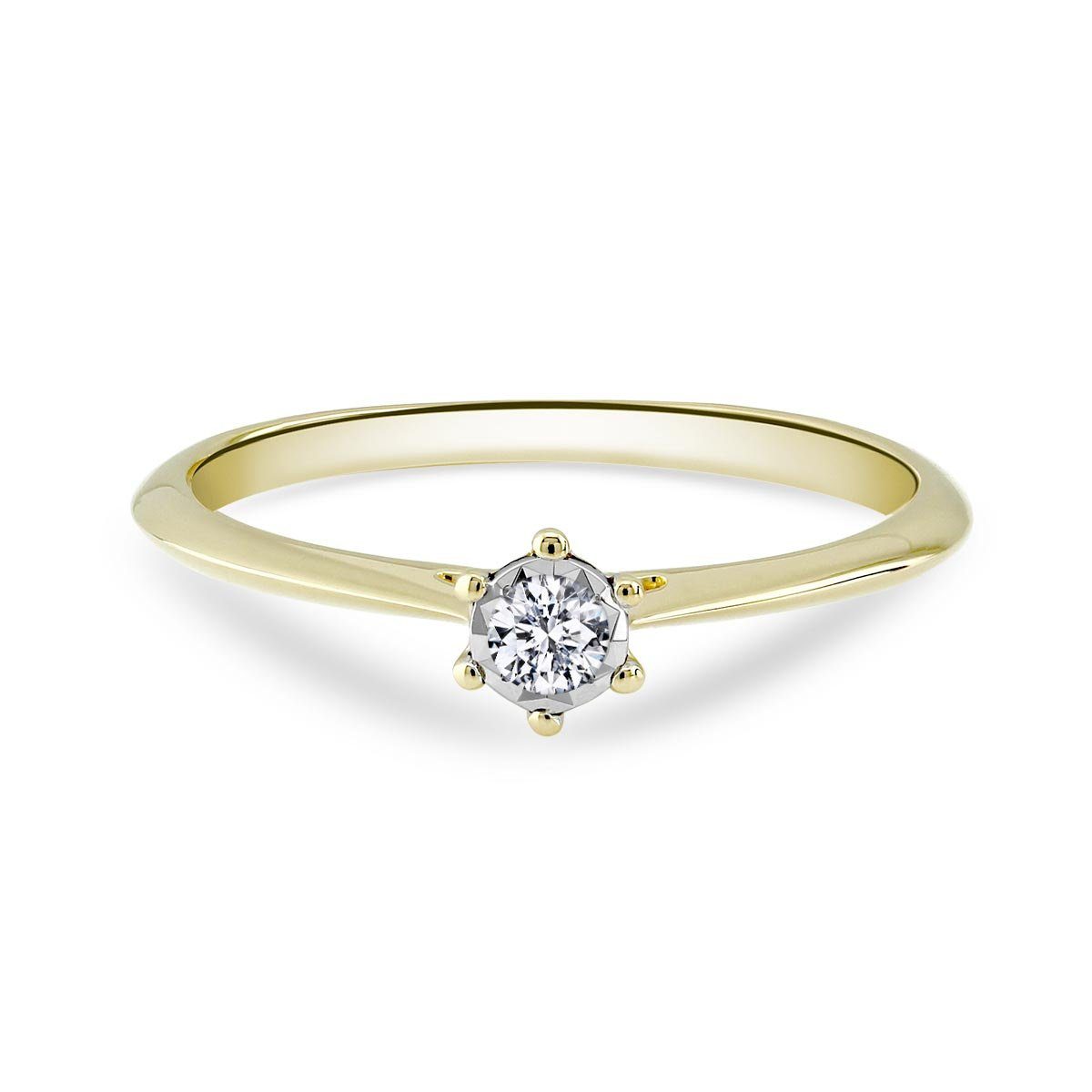 Adam Diamant & Gelbgold Verlobungsring Eve Verlobungsring (0.06 ct) 585