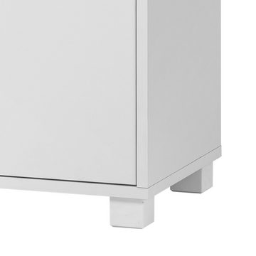Lomadox Unterschrank DERIO-80 Badezimmerschrank mit Siphonausschnitt modern in mattem weiß