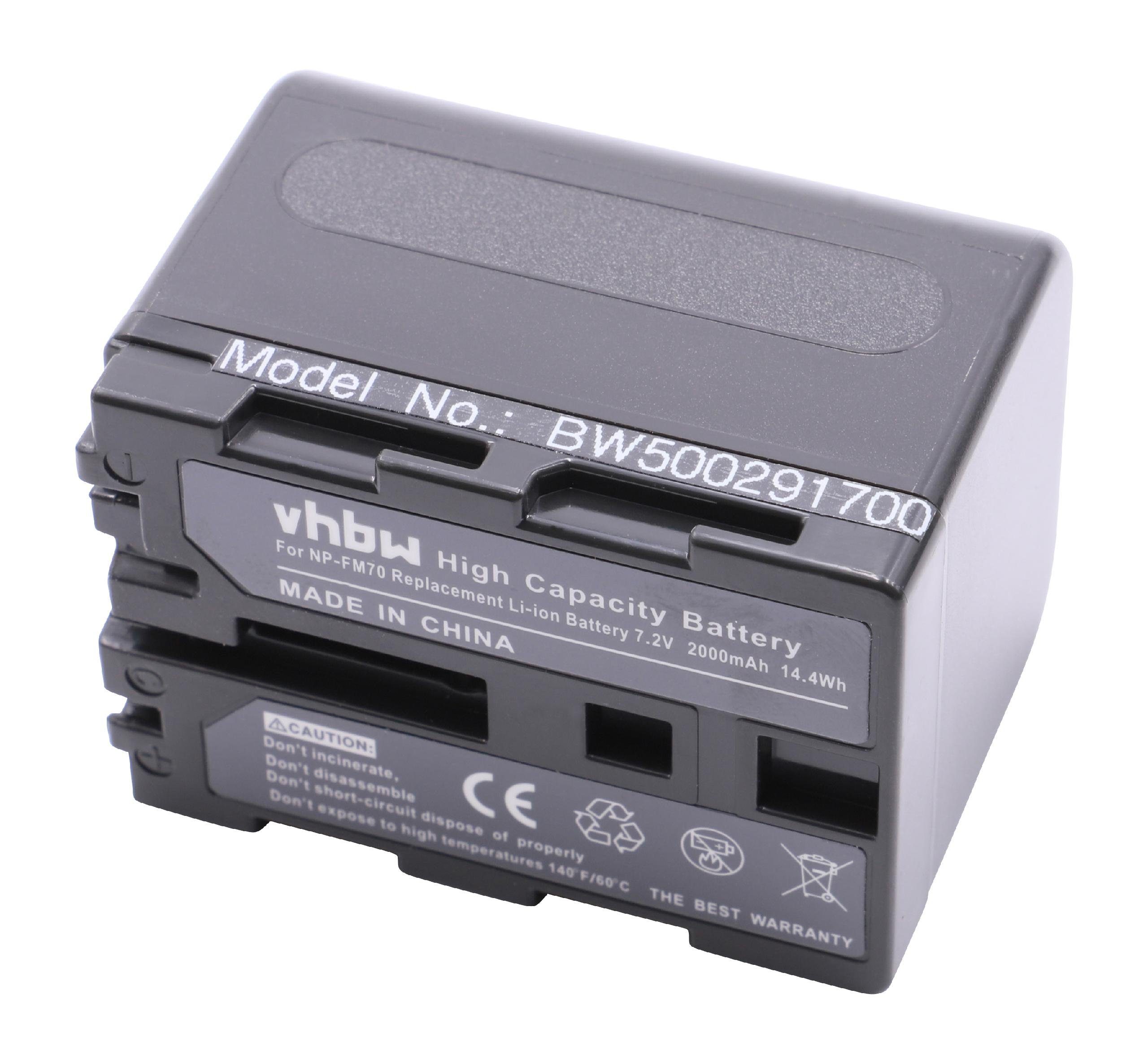 vhbw Kamera-Akku passend für Kompatibel mit Sony HDR-UX1, HDR-UX1E, MVC-CD200, MVC-CD250, MVC-CD300 Kamera / Camcorder Digital (2000mAh, 7,2V, Li-Ion) 2000 mAh