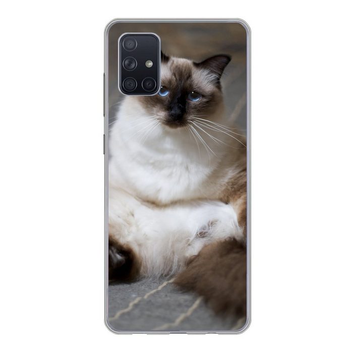 MuchoWow Handyhülle Katze - Fell - Braun Phone Case Handyhülle Samsung Galaxy A71 Silikon Schutzhülle