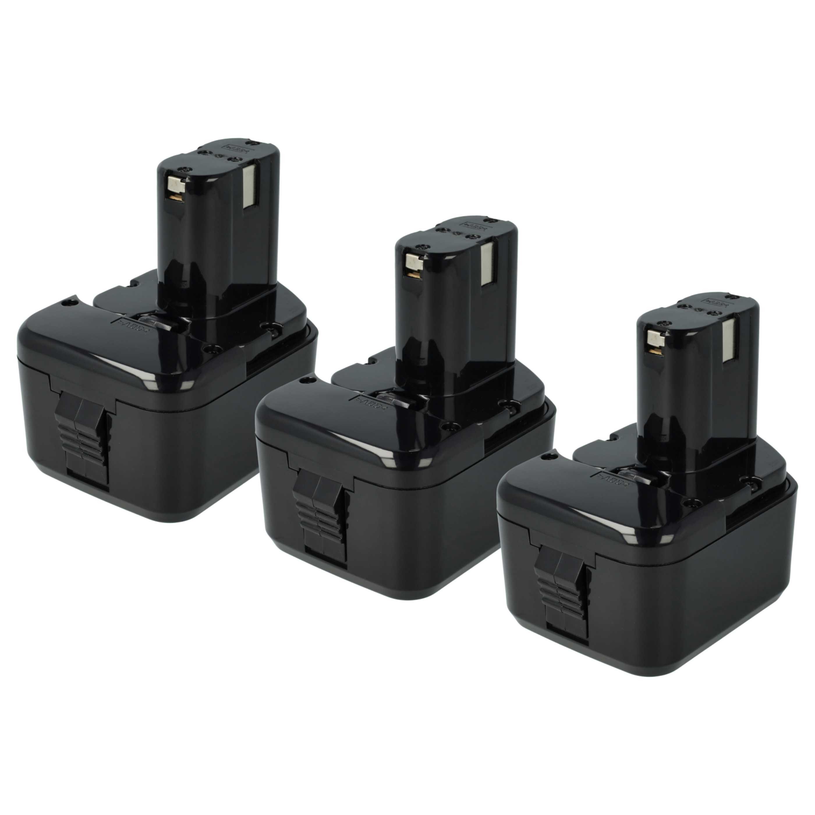 vhbw passend für Hitachi RB 18D, R9D, R 9D, RB18D, WH12DAF, UB5D, UB12DL, W Akku Akku NiMH 3300 mAh (12 V, 3 St), Leistungsfähige Austausch-Akkus für Werkzeug Powertools wie