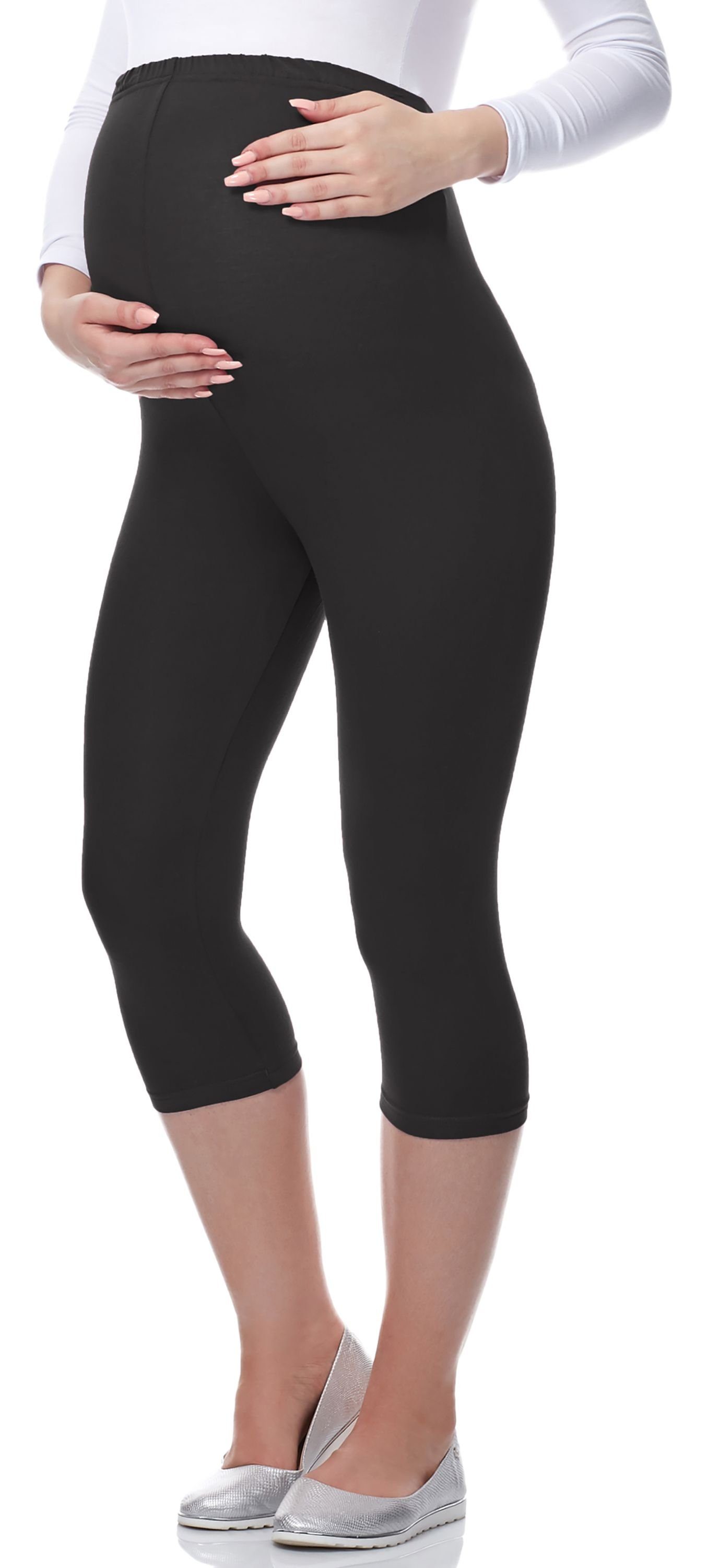 Be Mammy Umstandsleggings Damen 3/4 Capri Leggings Schwangerschafts Hosen BE-03 (1-tlg) blickdicht, aus Viskose