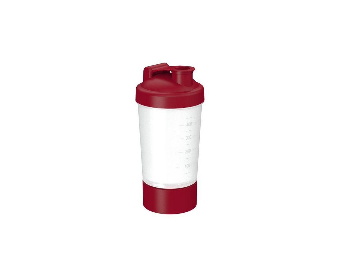 elasto Protein Shaker Fitness-Shaker 400 ml mit Pulverfach sowie Sieb & Skala, Shaker für Eiweiß- & Sportgetränke, auslaufsicher, einfache Reinigung