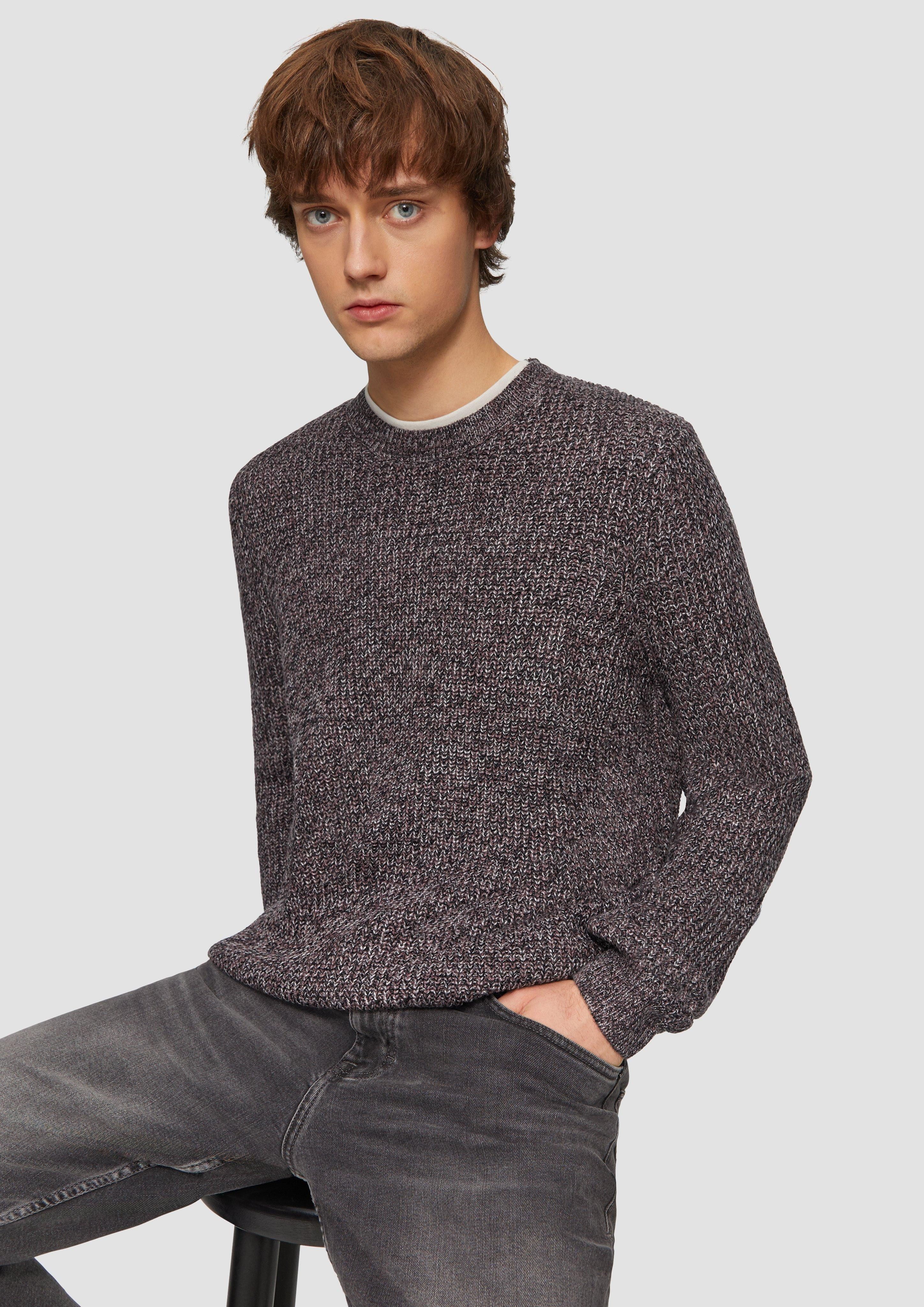QS Strickpullover Strickpullover mit Rippstruktur günstig online kaufen