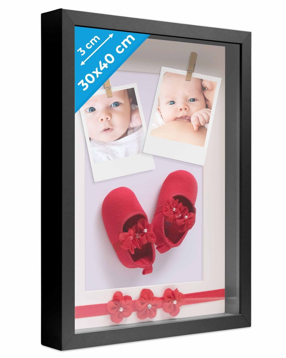 PHOTOLINI Bilderrahmen 3D-Rahmen mit Passepartout / für Objekte bis 3 cm Ti günstig online kaufen