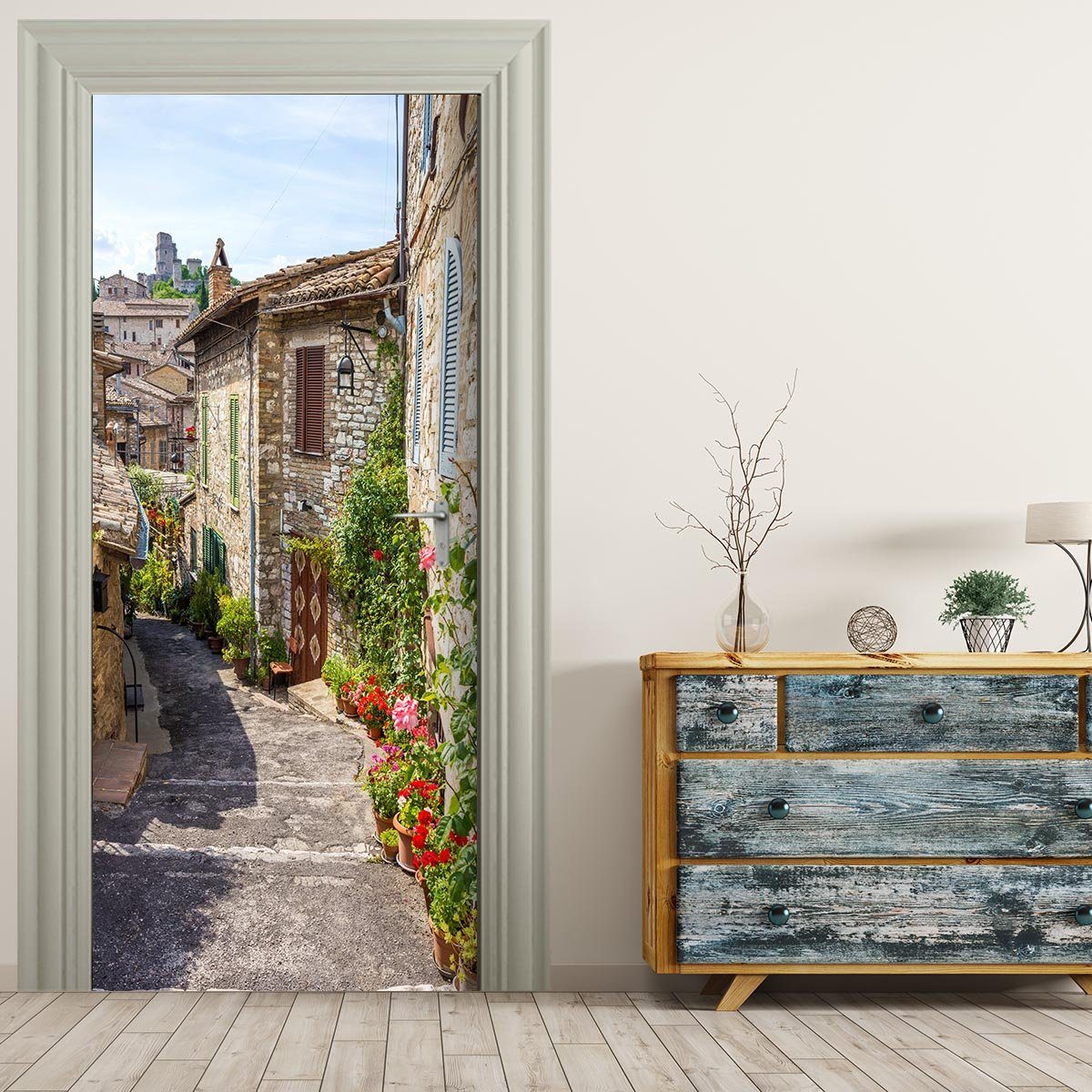 Stickerprofis Türtapete ITALIENISCHE GASSE, Premiumklasse, selbstklebend günstig online kaufen
