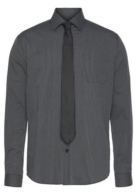 Man's World Langarmhemd mit passender Krawatte, Kentkragen, Brusttasche (Set, 2-tlg., mit Krawatte)