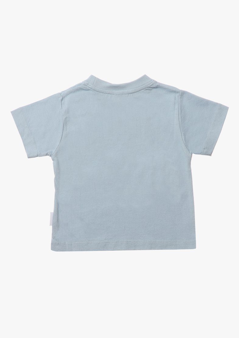 schlichtem T-Shirt in Liliput Rundhals-Ausschnitt Design mit blau